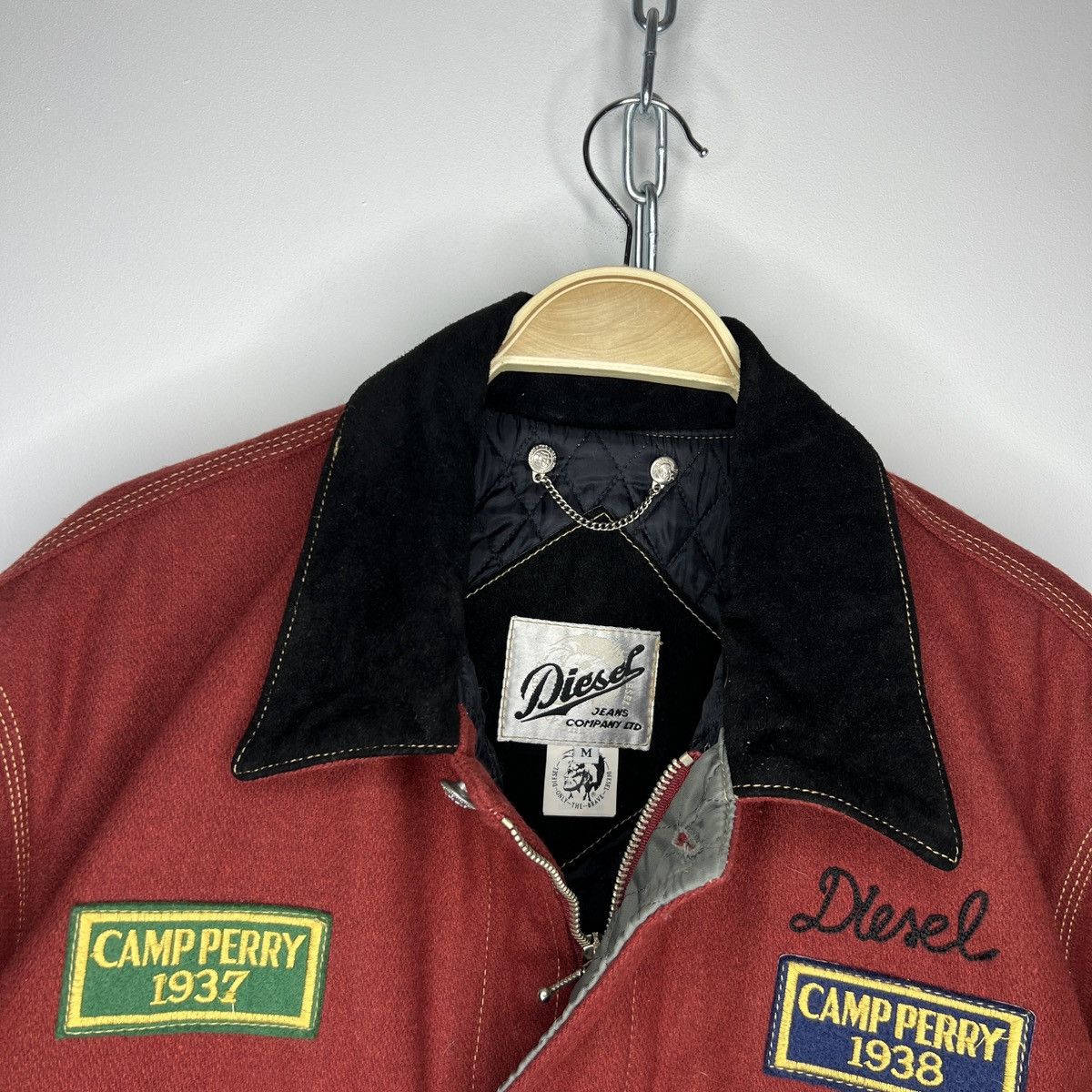 Diesel × Vintage Vintage Diesel Wool Jacket Coat Rare 90s Red Size US M / EU 48-50 / 2 - 6 Thumbnail