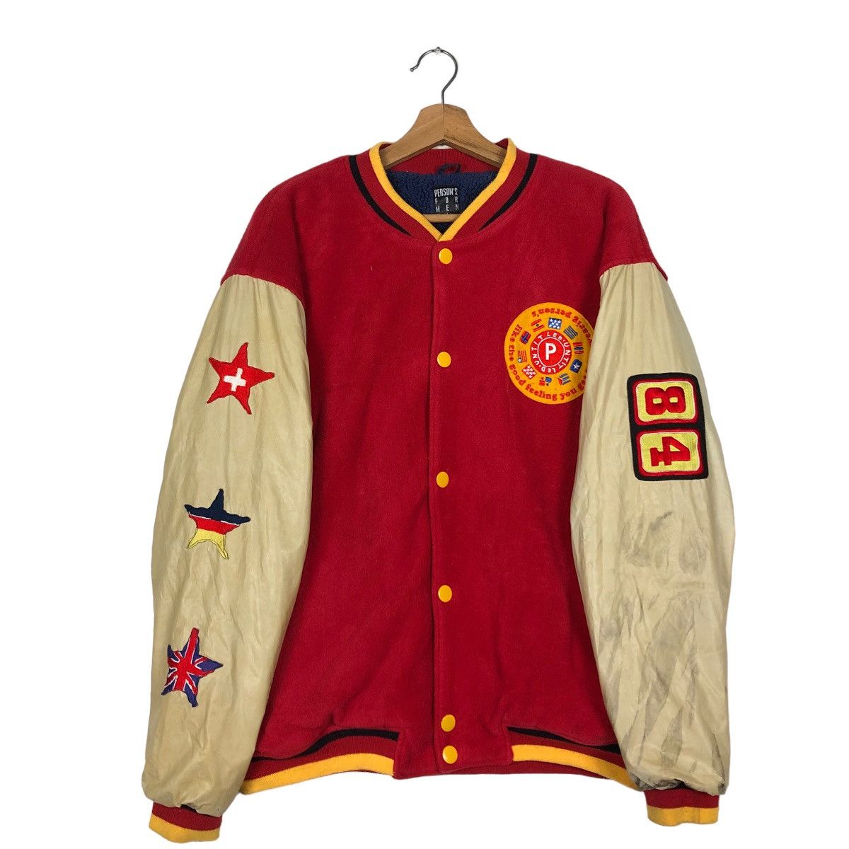 🔥Person For Men Varsity Jacket Big Logo Spell Out