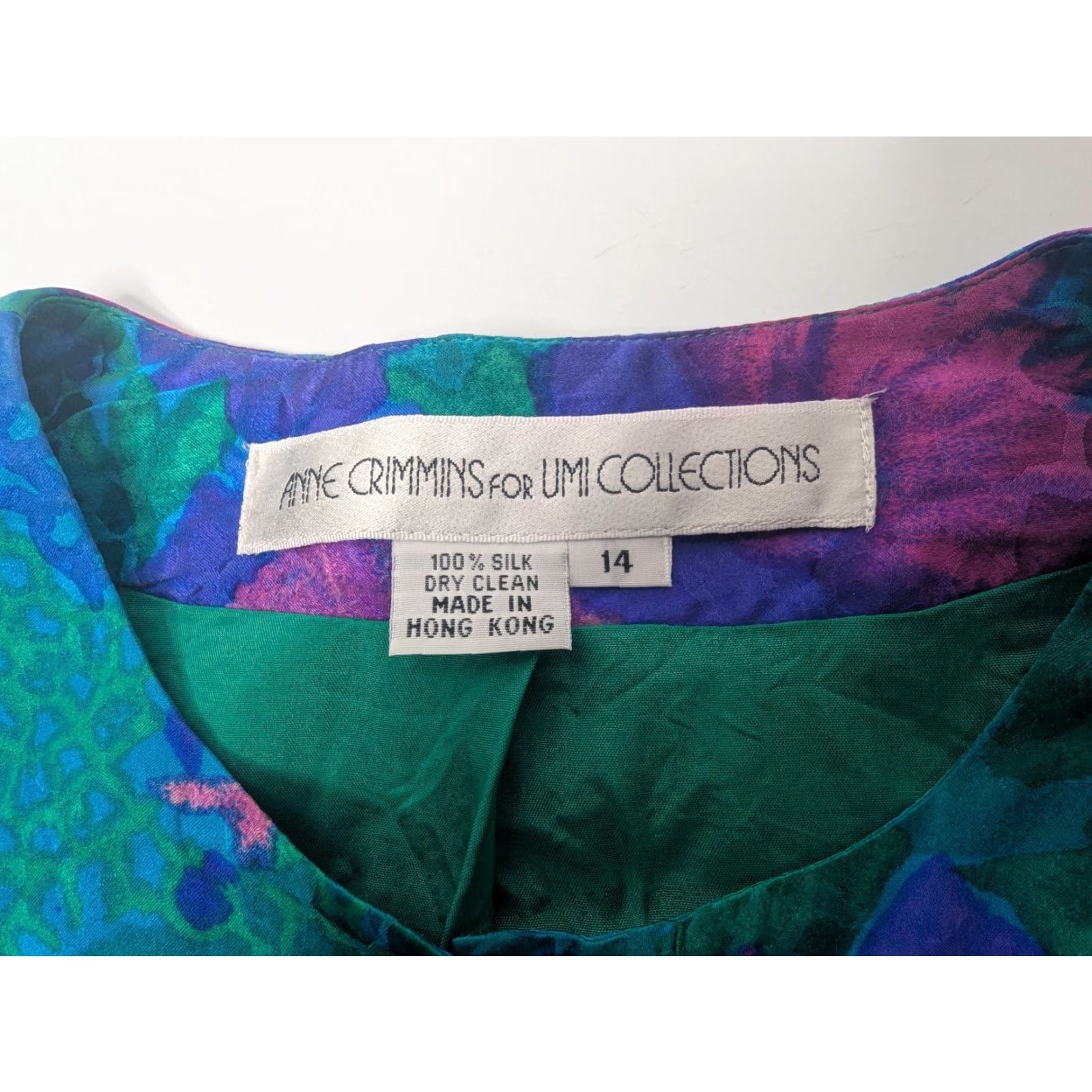 Vintage VINTAGE Anne Crimmins for Umi Collections Purple Floral Silk Button Blouse Sz 14 Size XL / US 12-14 / IT 48-50 - 7 Thumbnail