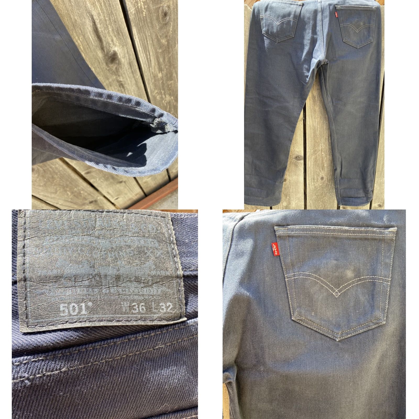 Levi's Levi's 501xx Jeans Blue Solid 36x32 Button Fly Straight Classic Mens Pant Fashion Denim 5-Pocket Size US 36 / EU 52 - 8 Thumbnail