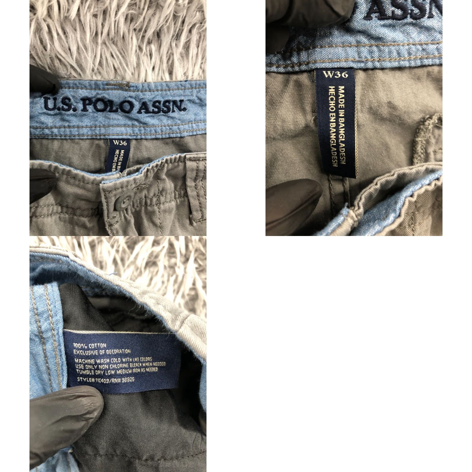 Vintage US Polo Assn Cargo Shorts Mens Size 36 Gray Mid Rise Medium Wash Size US M / EU 48-50 / 2 - 8 Thumbnail
