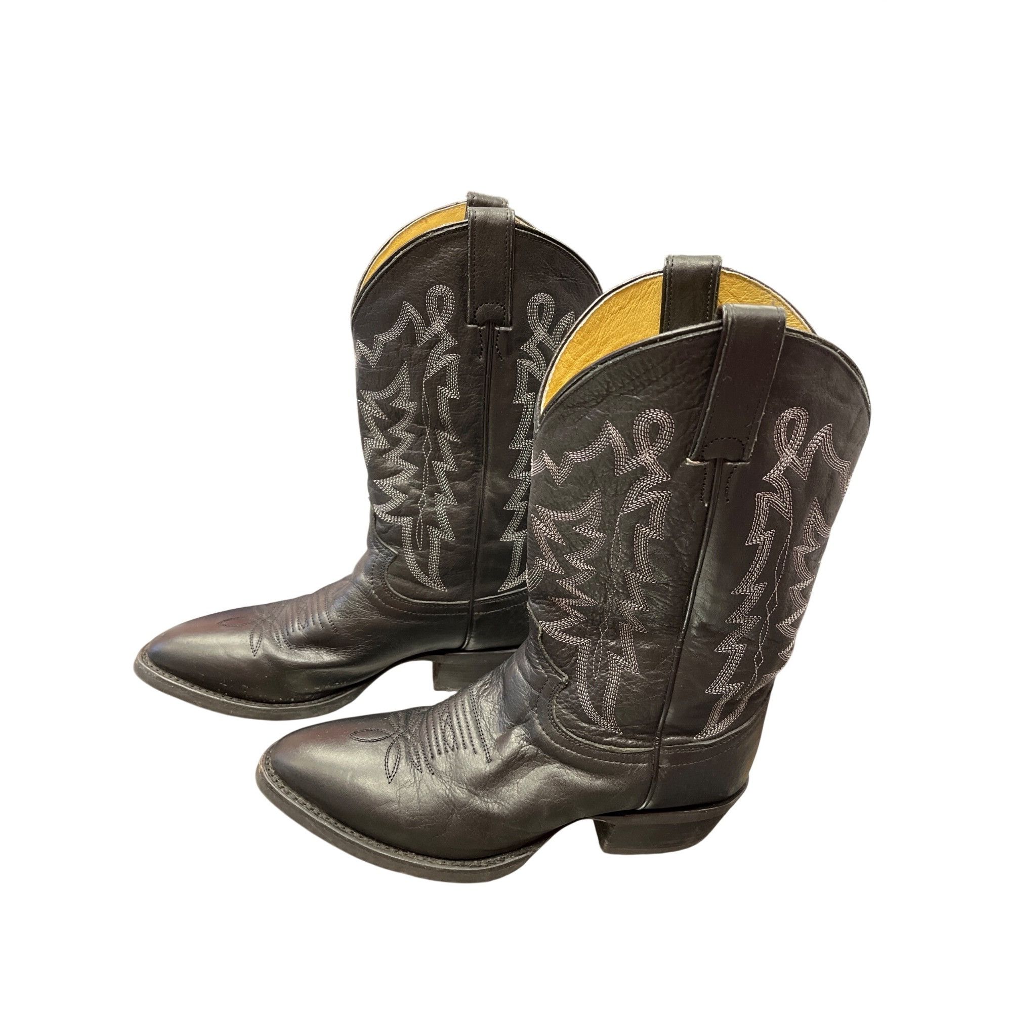 Justin Justin Mens black leather western mid calf boots sz 9.5D SKU Size US 9.5 / EU 42-43 - 4 Thumbnail