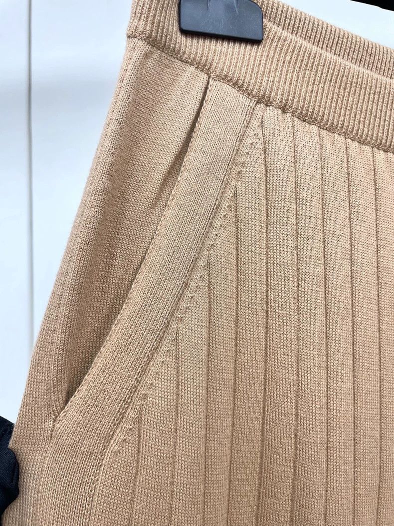 Loro Piana LORO PIANA Cashmere knit khaki wide leg pants Size 28" / US 6 / IT 42 - 3 Thumbnail