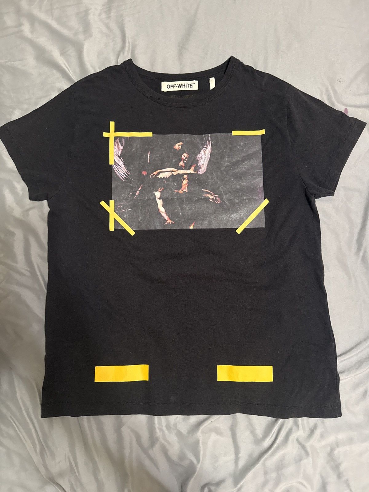 Off-White Offwhite Virgil Abloh Caravaggio T-Shirt Angel Black/Yellow Size US M / EU 48-50 / 2 - 1 Thumbnail