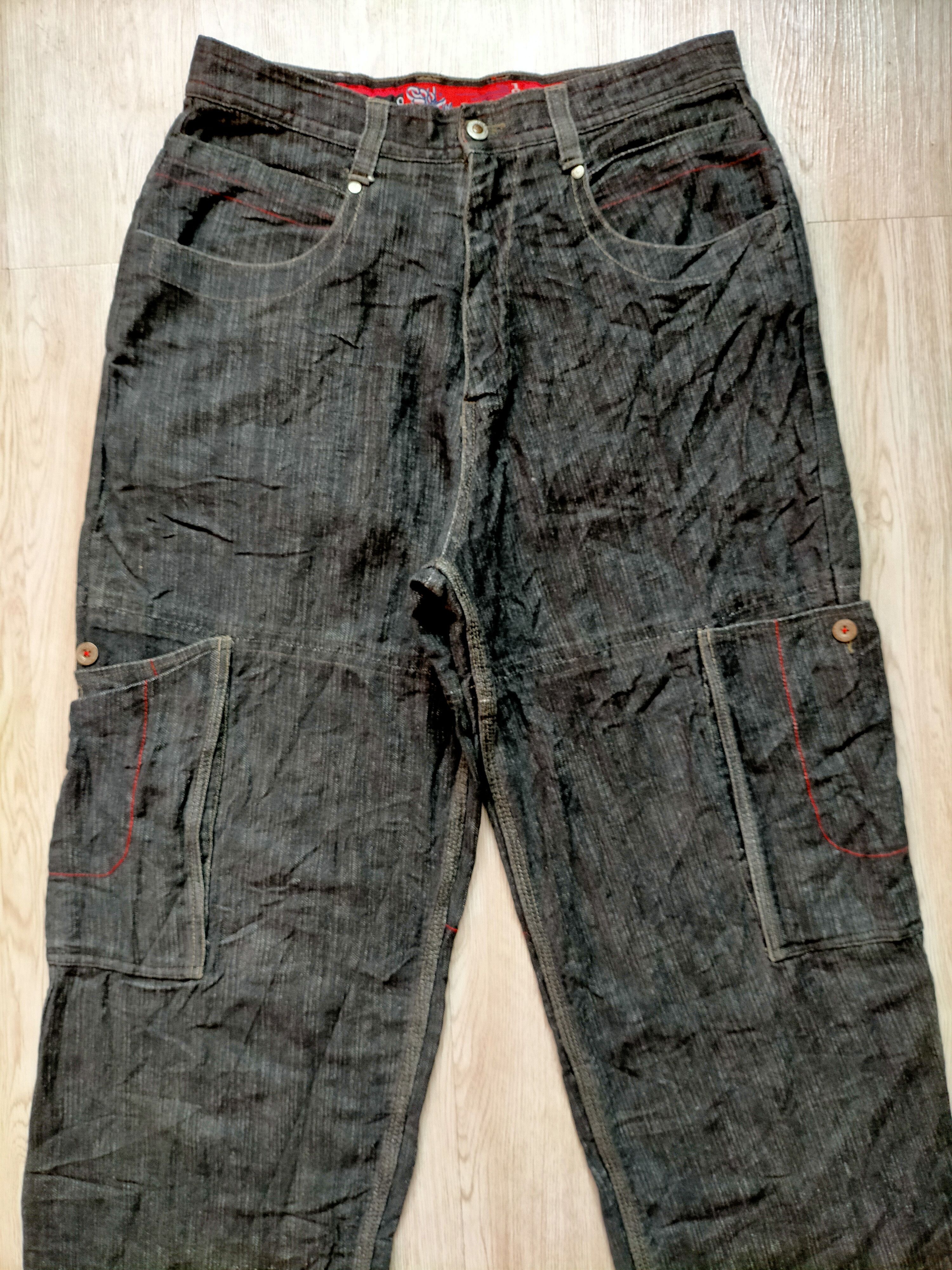 Vintage 1989 Baggy Soul Usa Embroidered Cargo Black Jeans