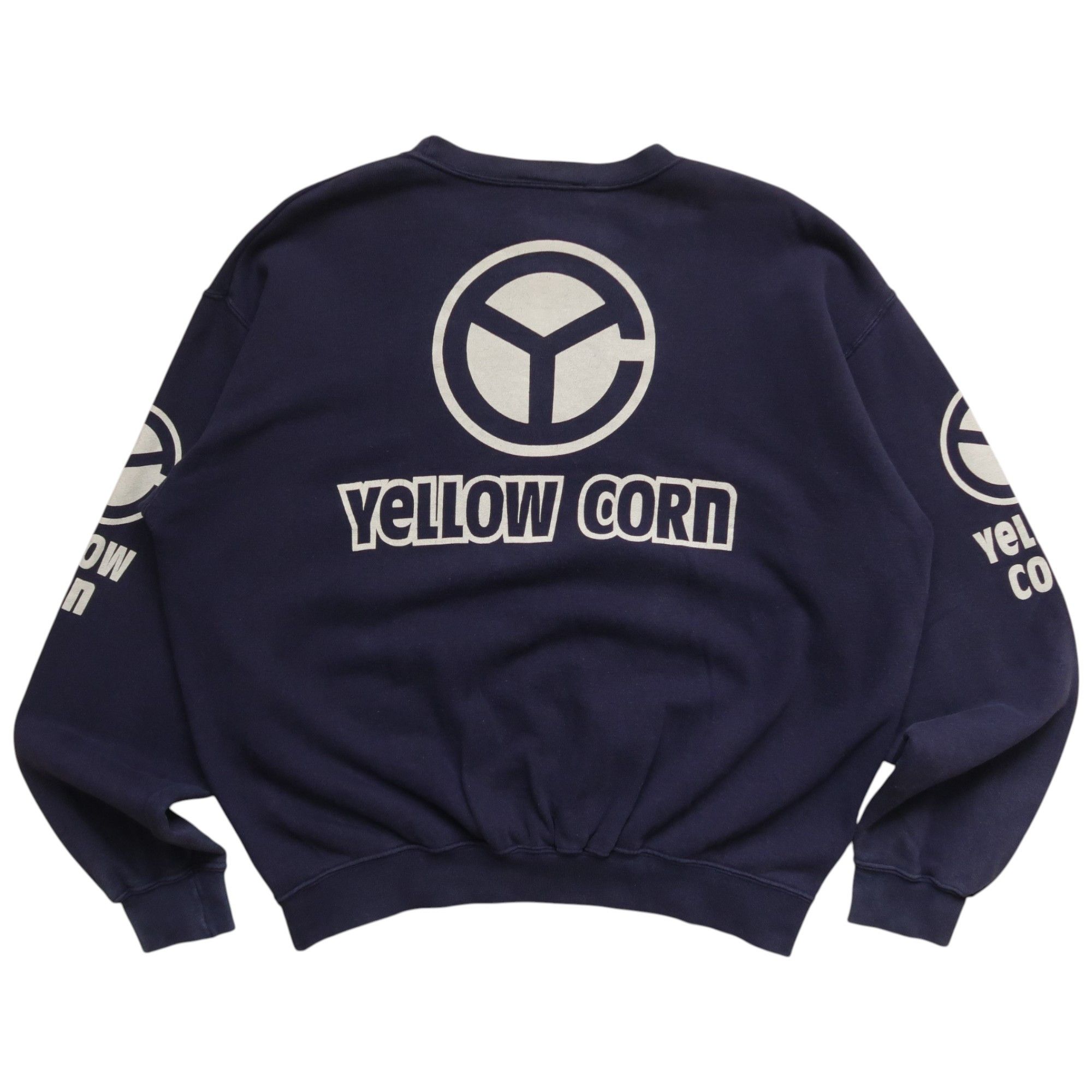 YELLOW CORN Vintage 90s Yellow Corn Faded Sweatshirt Big Logo Size US M / EU 48-50 / 2 - 1 Thumbnail