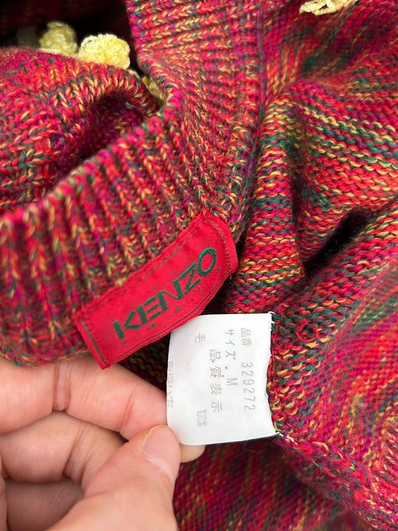 Kenzo KENZO Red yellow velvet knit sweater vintage Size M / US 6-8 / IT 42-44 - 9 Thumbnail