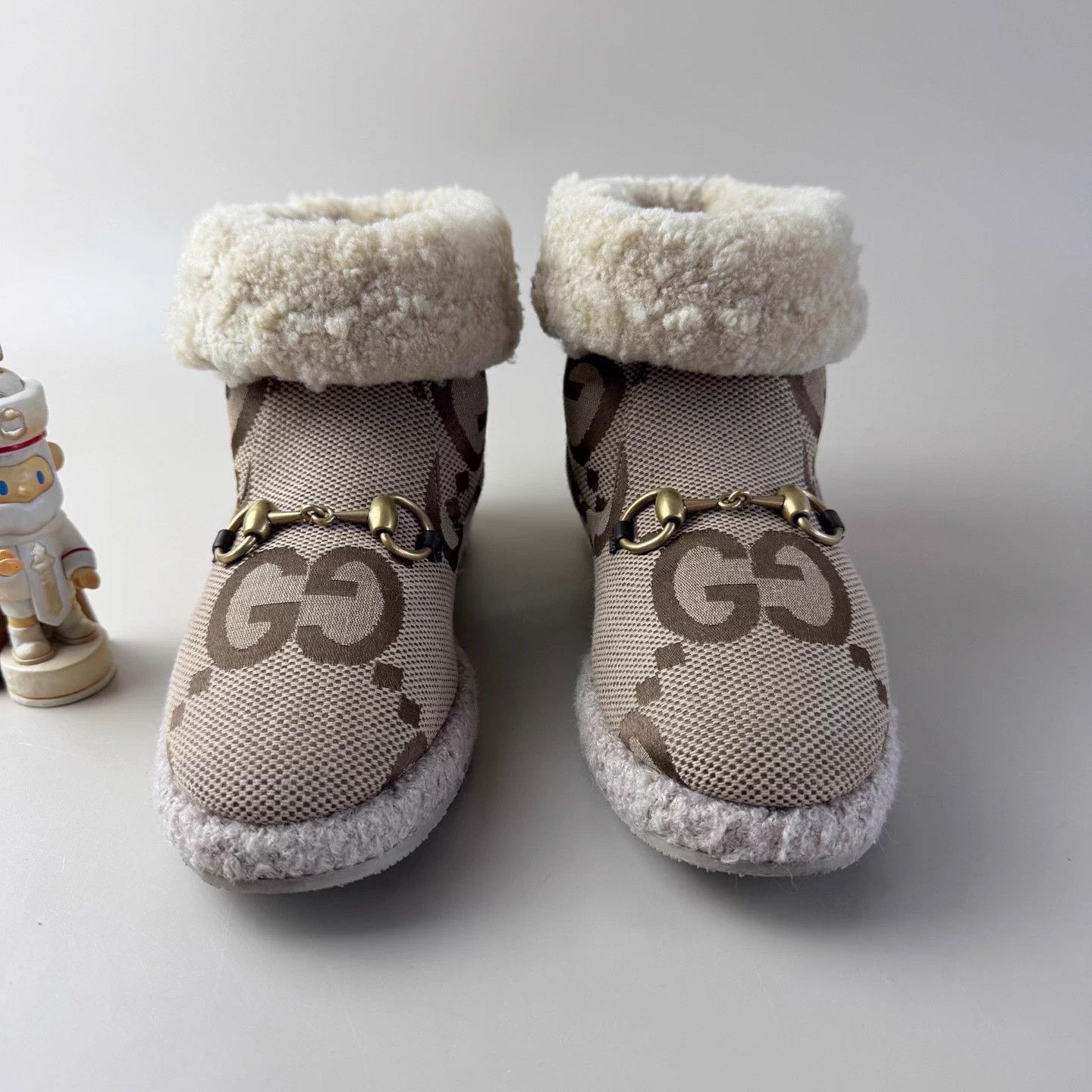 Gucci GUCCI Double G All Over Shearling Short Boots 99 New 35.5 Size US 4.5 / IT 34.5 - 2 Thumbnail