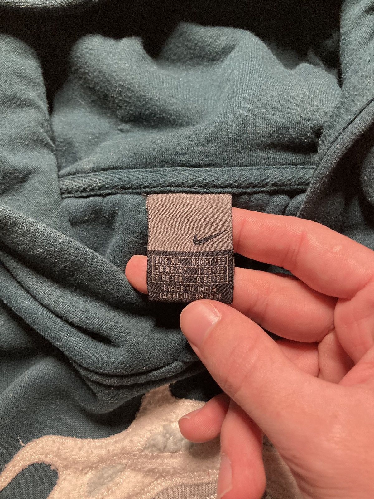 Nike × Vintage ⛩️nike hoodie custom fleece vintage y2k center big logo rare Size US XL / EU 56 / 4 - 8 Thumbnail