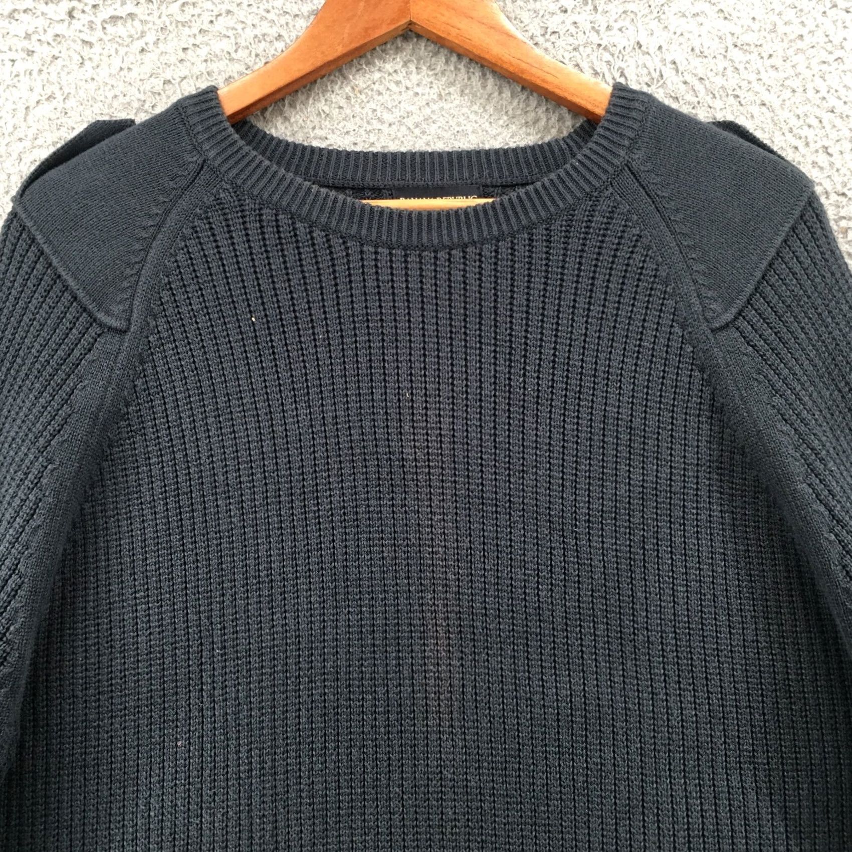 Banana Republic Banana Republic Sweater Mens XL Navy Blue Waffle Knit Long Sleeve Pullover Size US XL / EU 56 / 4 - 3 Thumbnail