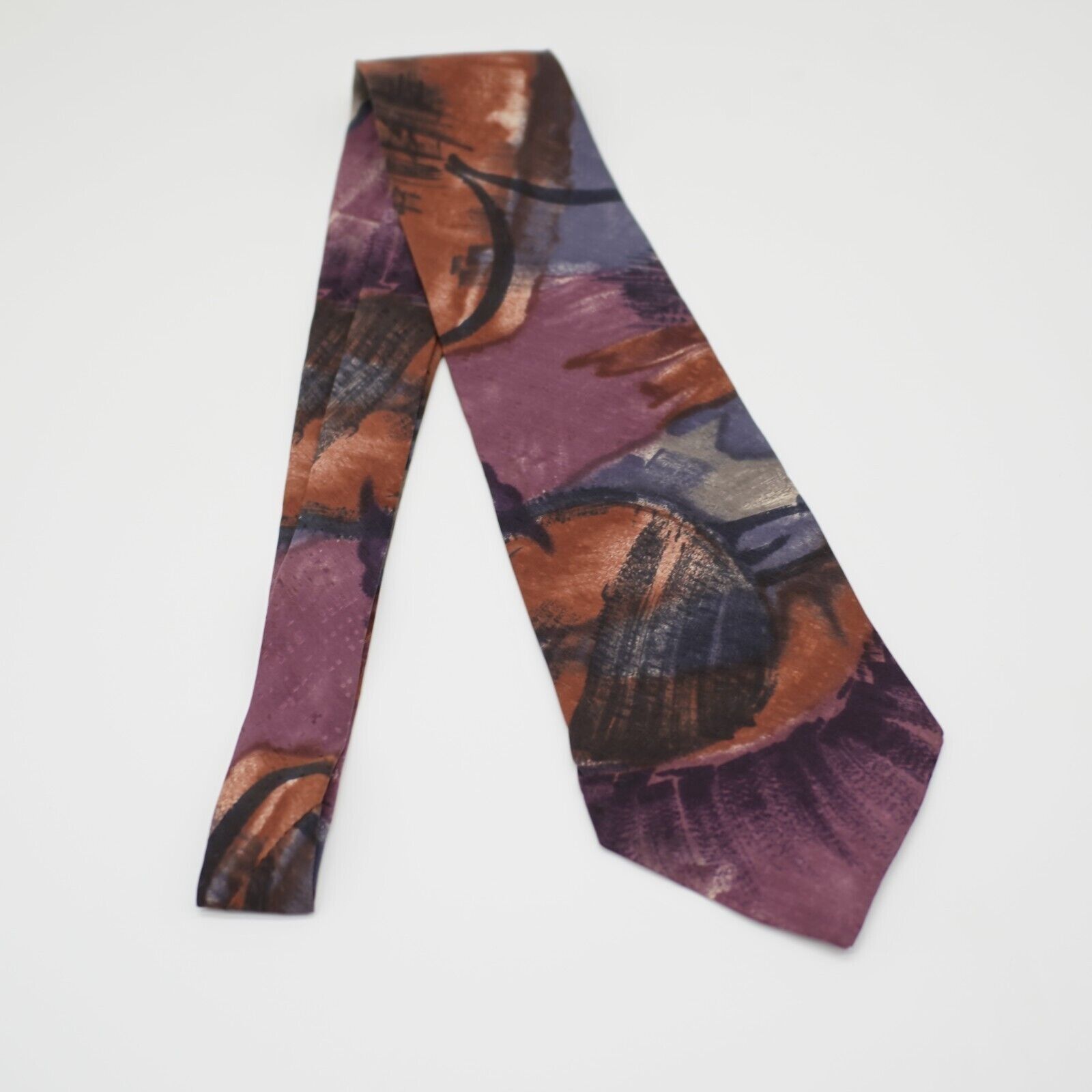 Gucci Paolo Gucci Purple Orange Blue Abstract Print Silk Tie Size ONE SIZE - 6 Thumbnail