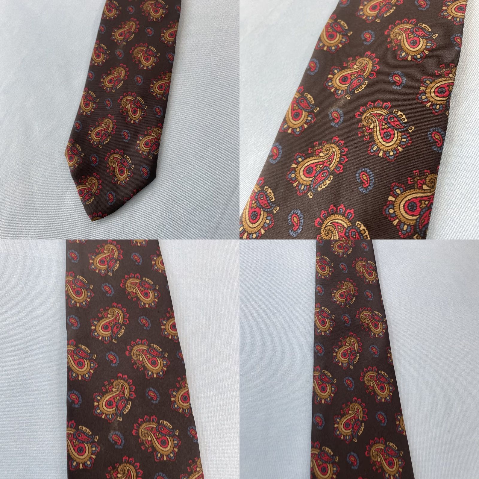 Brooks Brothers VTG Brooks Brothers Makers Silk Tie Deco Teardrop Paisley Black Bronze 1960s USA Mens Neckwear 60" 3.2" Wide Paisley Size ONE SIZE - 8 Thumbnail