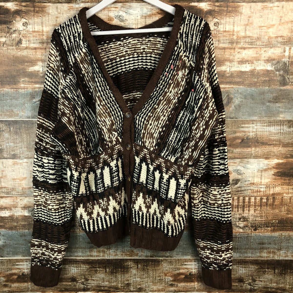 Japanese Brand Japan vintage Brown Cardigan Knitwear #A1584 Size US M / EU 48-50 / 2 - 3 Thumbnail