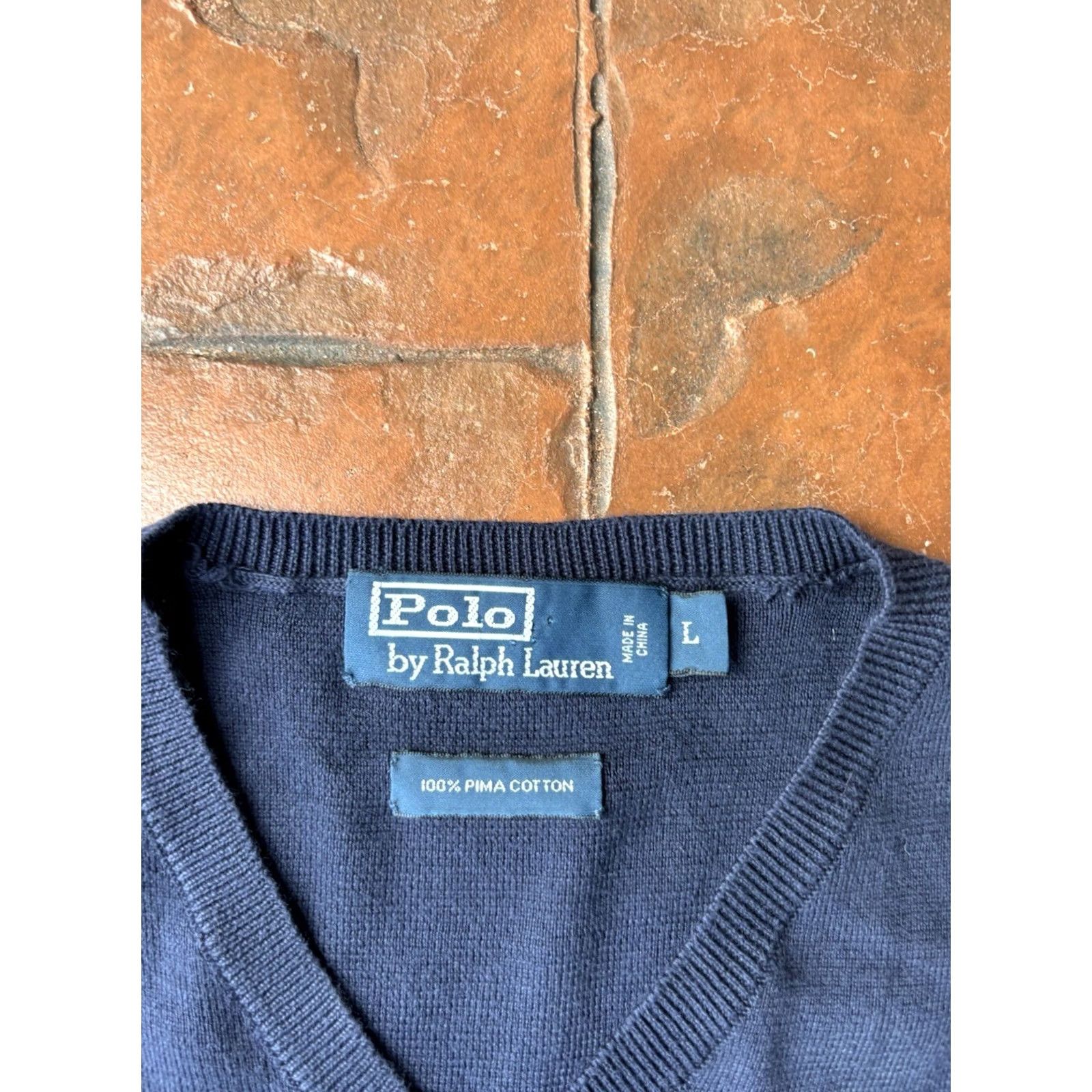 Ralph Lauren VINTAGE Polo Ralph Lauren V-Neck Sweater Men’s Large XL Knit Navy Blue Polo Ralph Lauren Man Pullover 90s Classic Preppy Logo Embroidered Size US XL / EU 56 / 4 - 2 Thumbnail