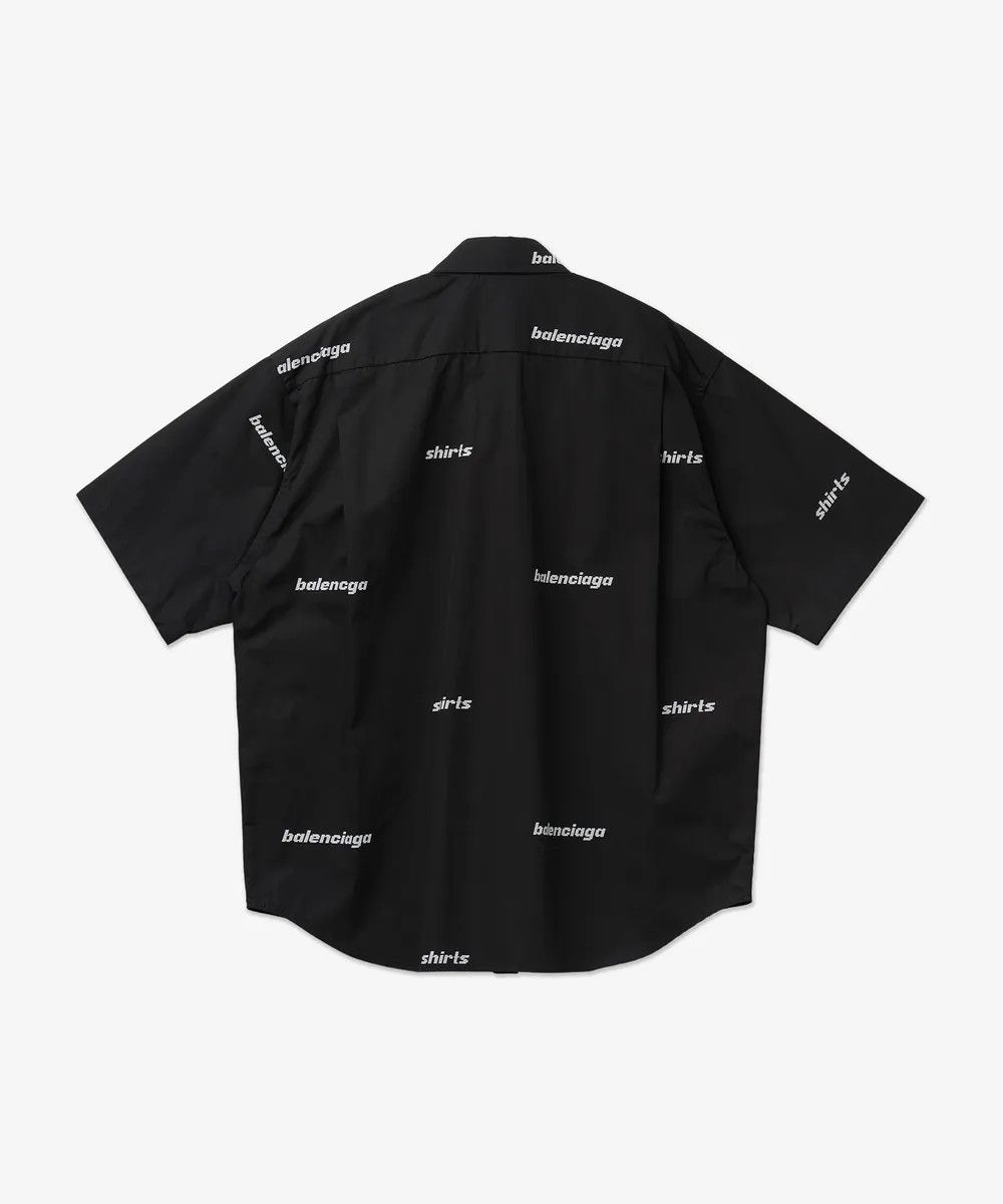 Balenciaga o1w1db10425 All Over Short Sleeve Shirt Large Fit in Black Size US M / EU 48-50 / 2 - 2 Thumbnail