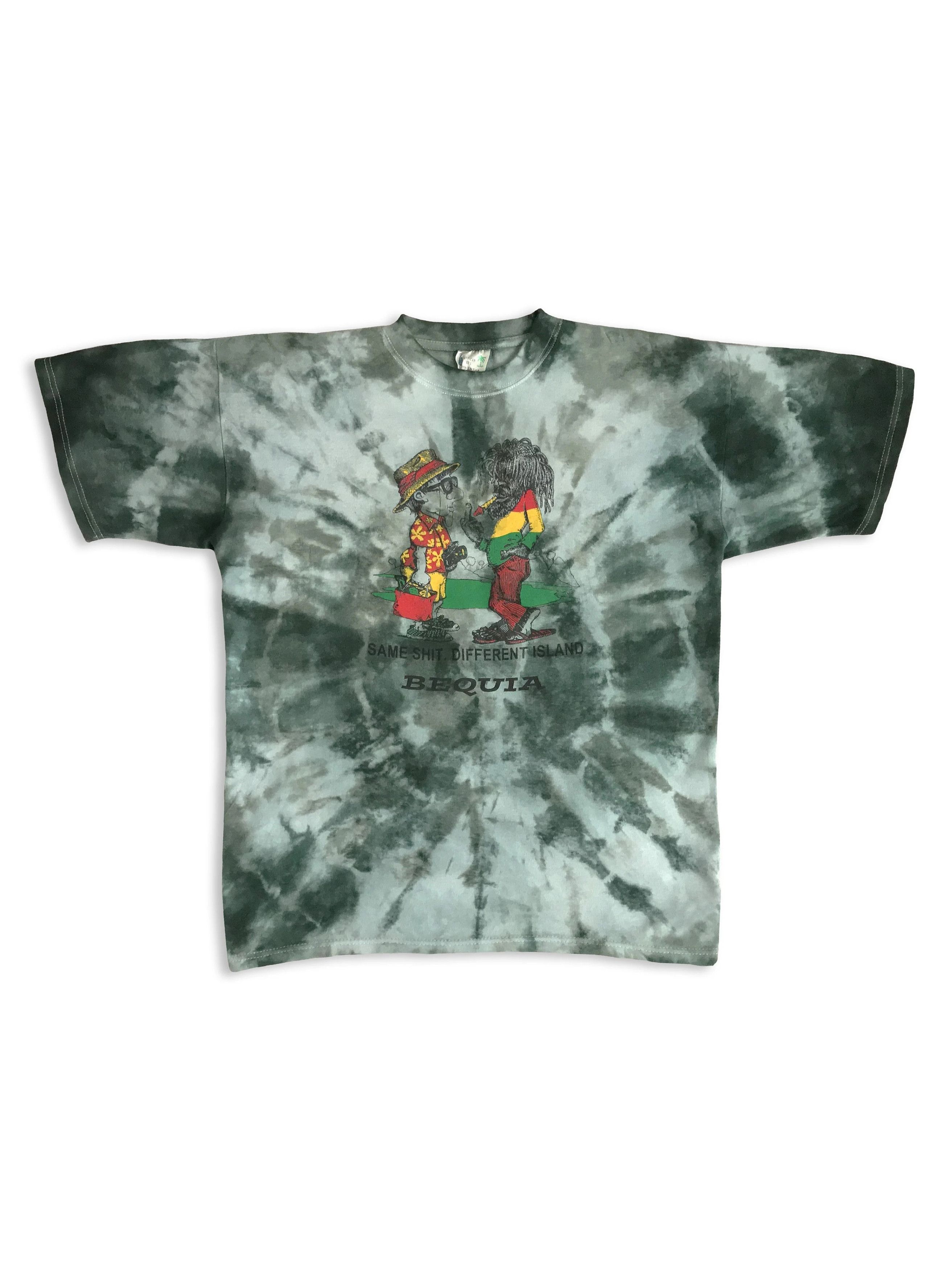Vintage 90s JAMAICA T Shirt Tee Tie Dye Rastafarian Reggae Bequia Size US XL / EU 56 / 4 - 1 Thumbnail