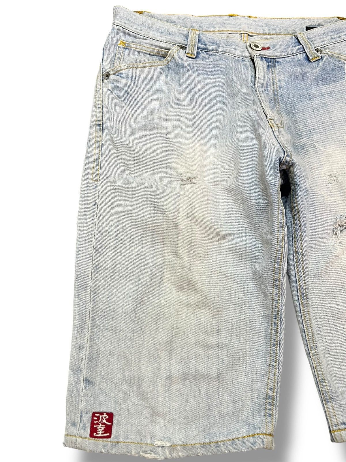 Japanese Brand Vintage Naminorita sujin Dragon Printed Distressed Denim Size US 33 - 2 Thumbnail