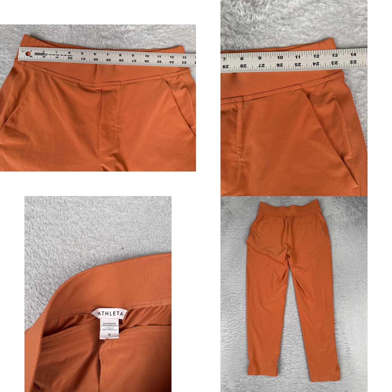 Athleta Athleta Pants Womens 0 Orange Ankle Elastic Waist Pockets Stretch Comfort Casual Size 25" / US 0 / IT 36 - 8 Thumbnail