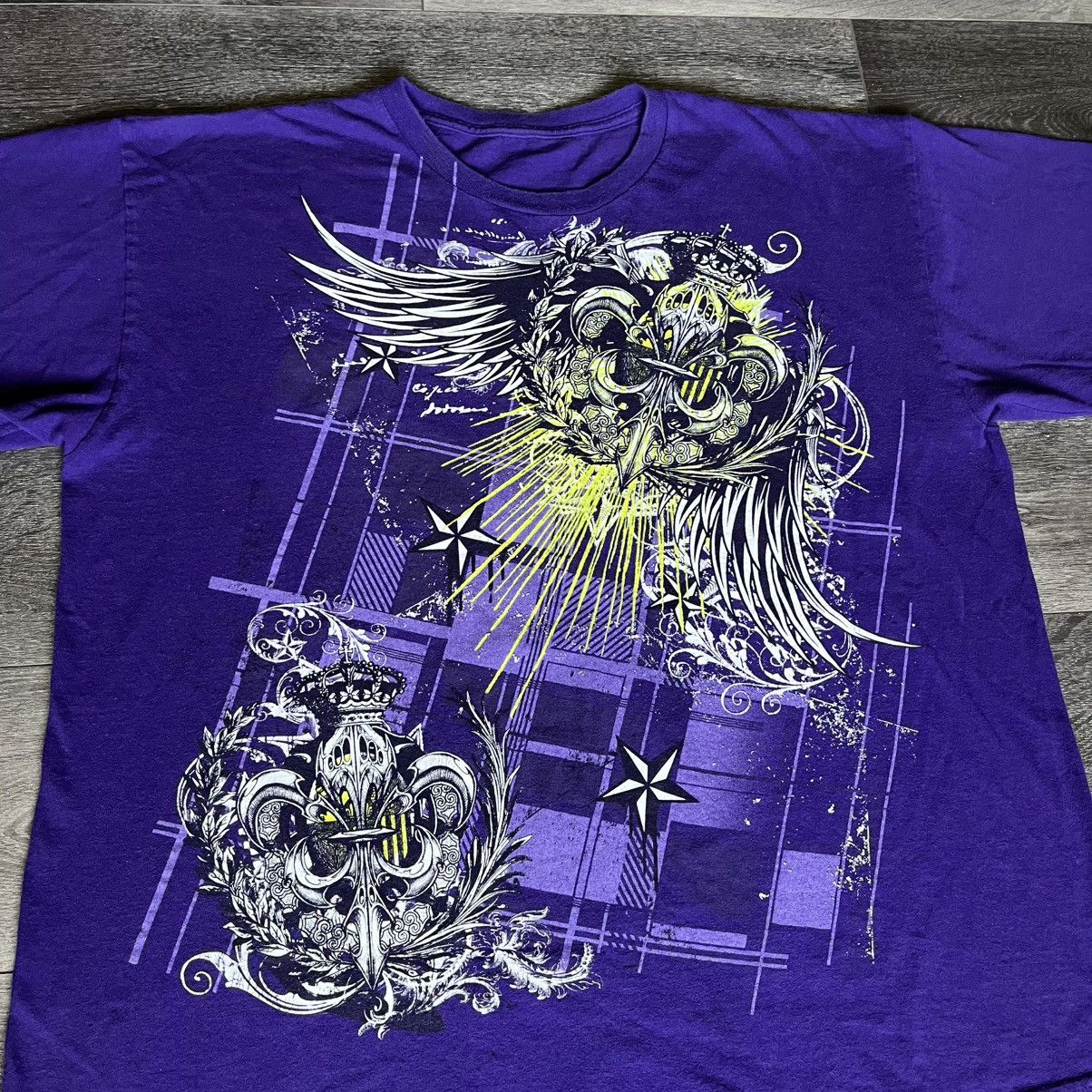 Vintage Vintage Y2K Affliction Style Cross Shield Wings Logo T Shirt Size US XL / EU 56 / 4 - 2 Thumbnail