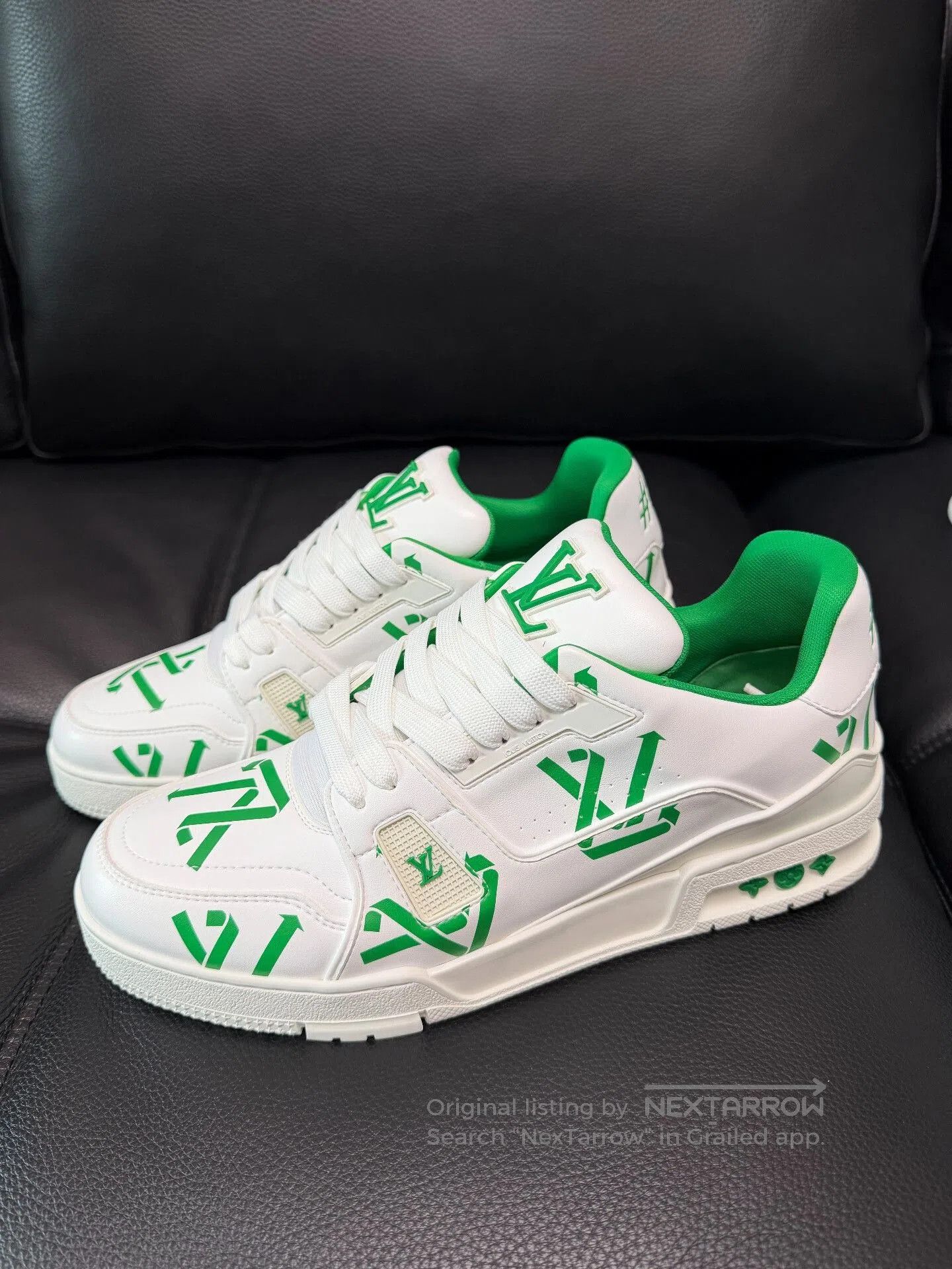 Louis Vuitton LV Trainer White Green Eco Series. Size US 8 / EU 41 - 1 Thumbnail