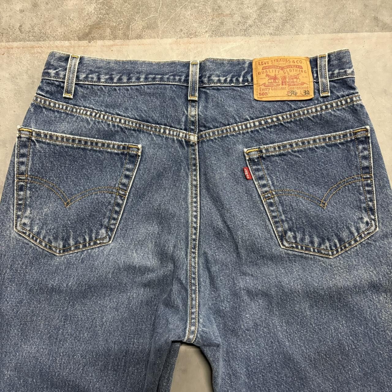 Levi's × Vintage Crazy Vintage Y2K/2000s Levis 505 Grunge Dark Wash Denim Jeans! Size US 34 / EU 50 - 7 Thumbnail