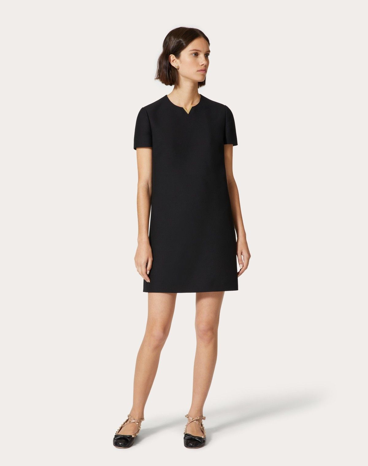 Valentino o1s1wg110525 Crepe Couture Short Dress in Black Size XS / US 0-2 / IT 36-38 - 3 Thumbnail