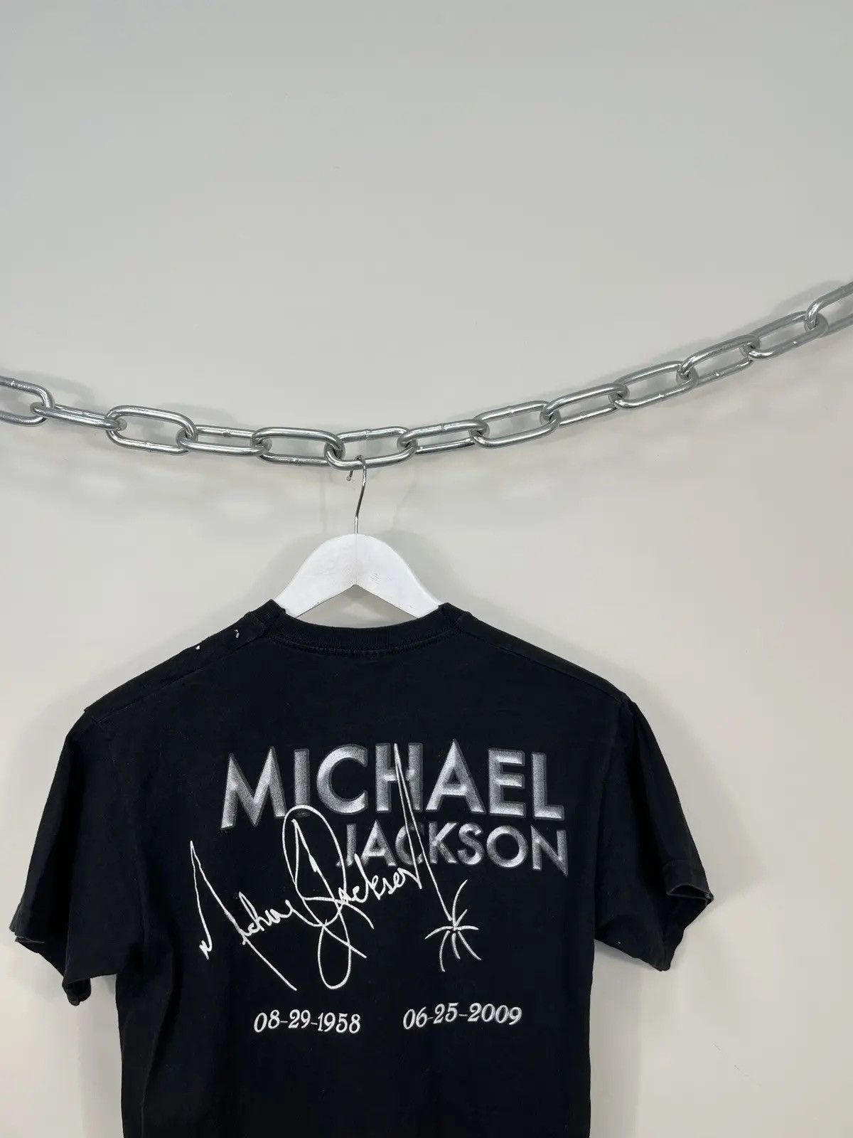 Band Tees × Michael Jackson × Vintage Vintage Michael Jackson Memory Graphic Rare Black Tee Size US S / EU 44-46 / 1 - 8 Thumbnail