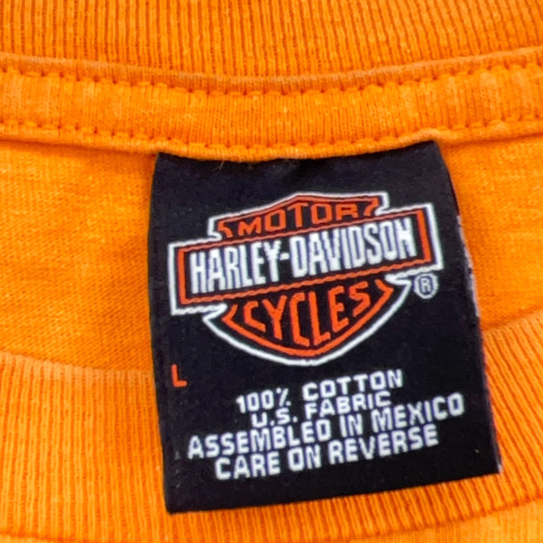Harley Davidson VINTAGE Harley-Davidson Shirt Men Large Orange Tee Motorcycle Biker Y2K 00s RR* Size US L / EU 52-54 / 3 - 7 Thumbnail