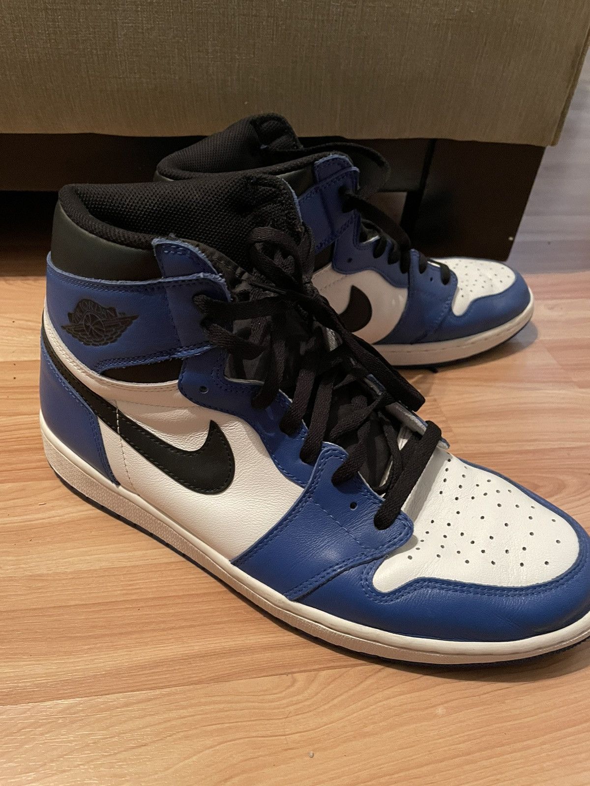 image of Jordan Brand 1 Retro High Game Royal Shoes in Blue, Men's (Size 13)