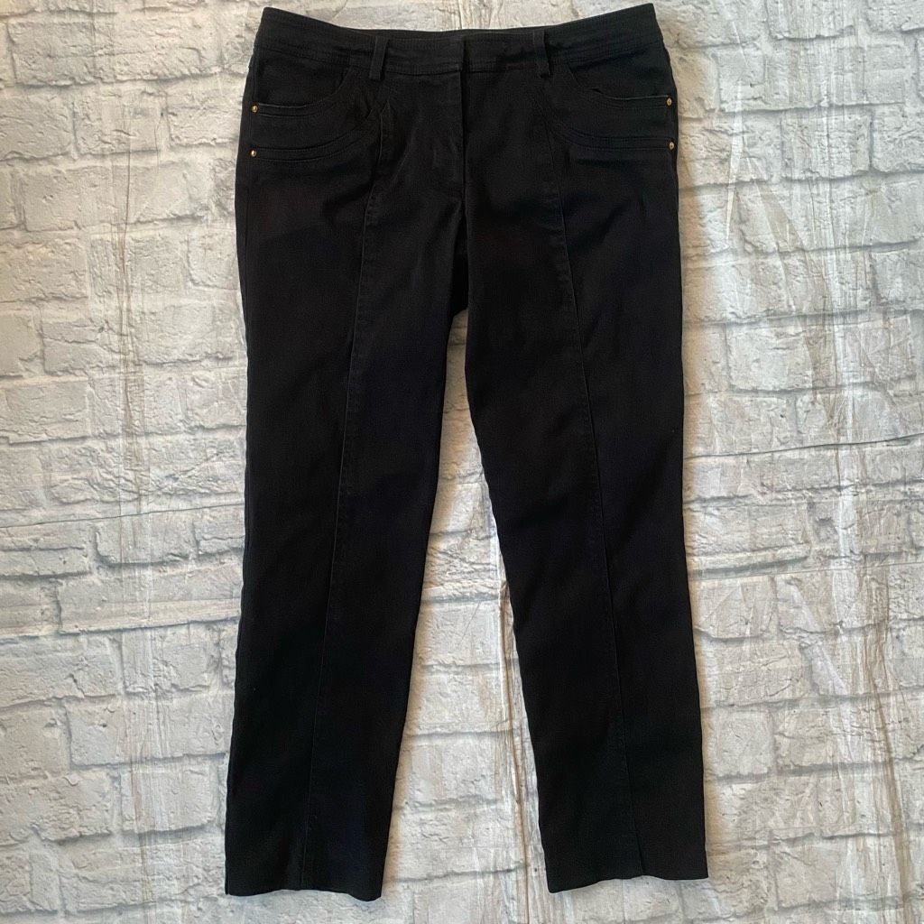 Other Cache women 8 cotton blend crop ankle pants black Size 30" / US 8 / IT 44 - 1 Thumbnail