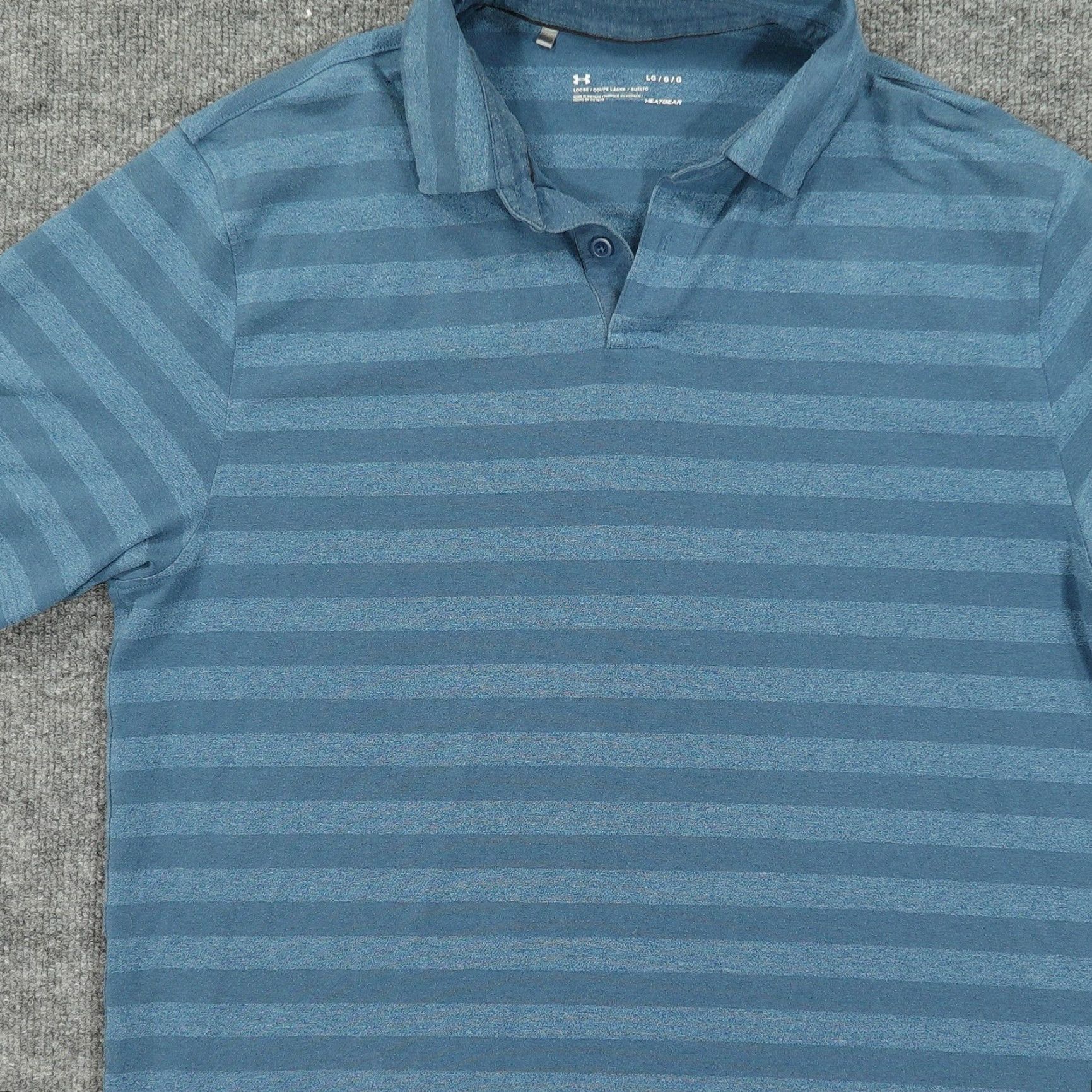 Under Armour Under Armour Polo Shirt Mens L Blue Striped HeatGear Golf Tech Performance Shirt Size US L / EU 52-54 / 3 - 2 Thumbnail
