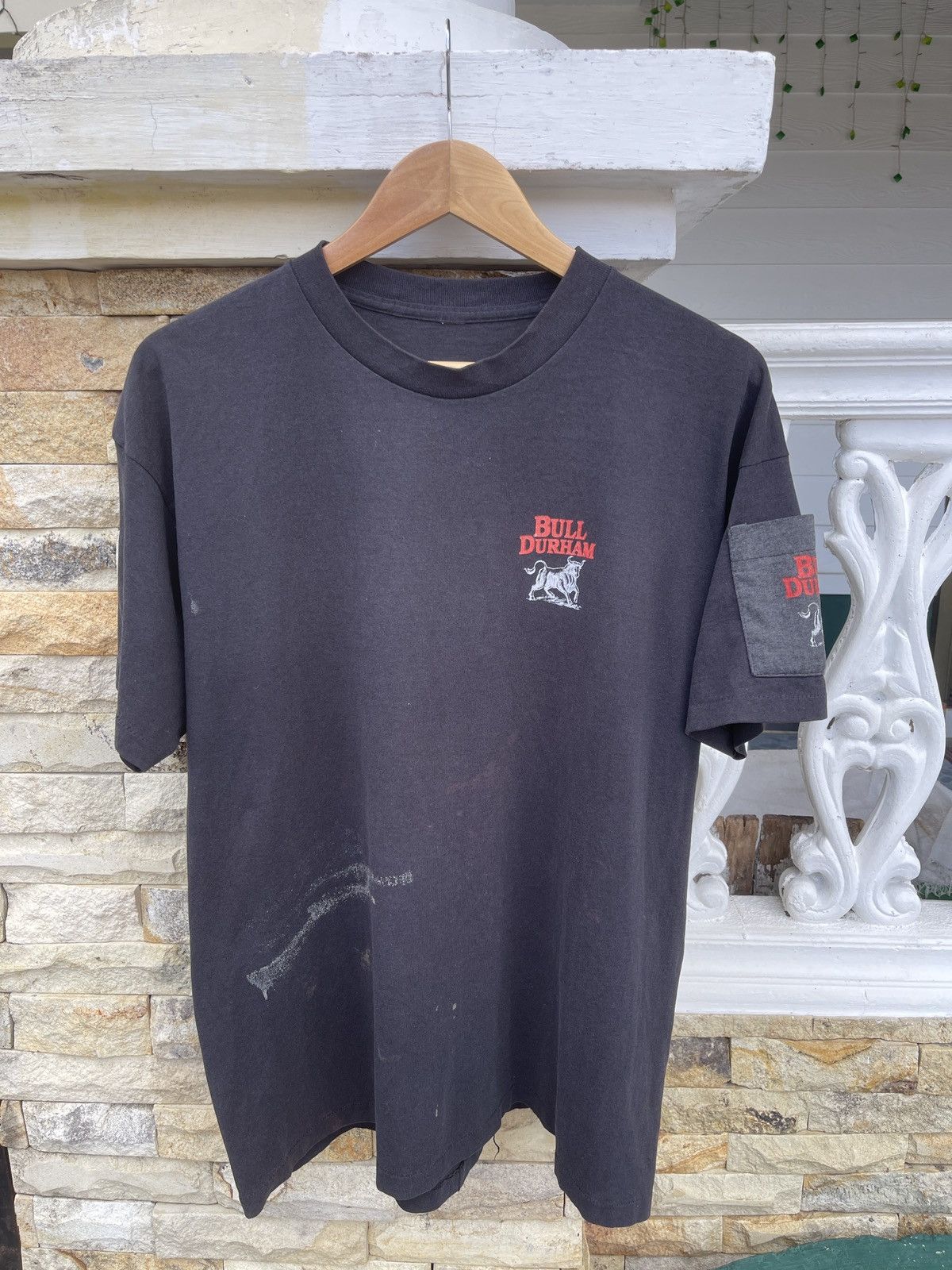 Vintage Last Drop🔥Vtg90s Sun Faded Bull Durham Single Stitch T-Shirt Size US XL / EU 56 / 4 - 2 Thumbnail