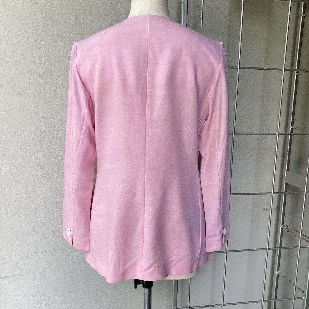 Yves Saint Laurent YVES Saint Laurent Sweet Pink Silk Blazer with White Collar Size M / US 6-8 / IT 42-44 - 2 Thumbnail