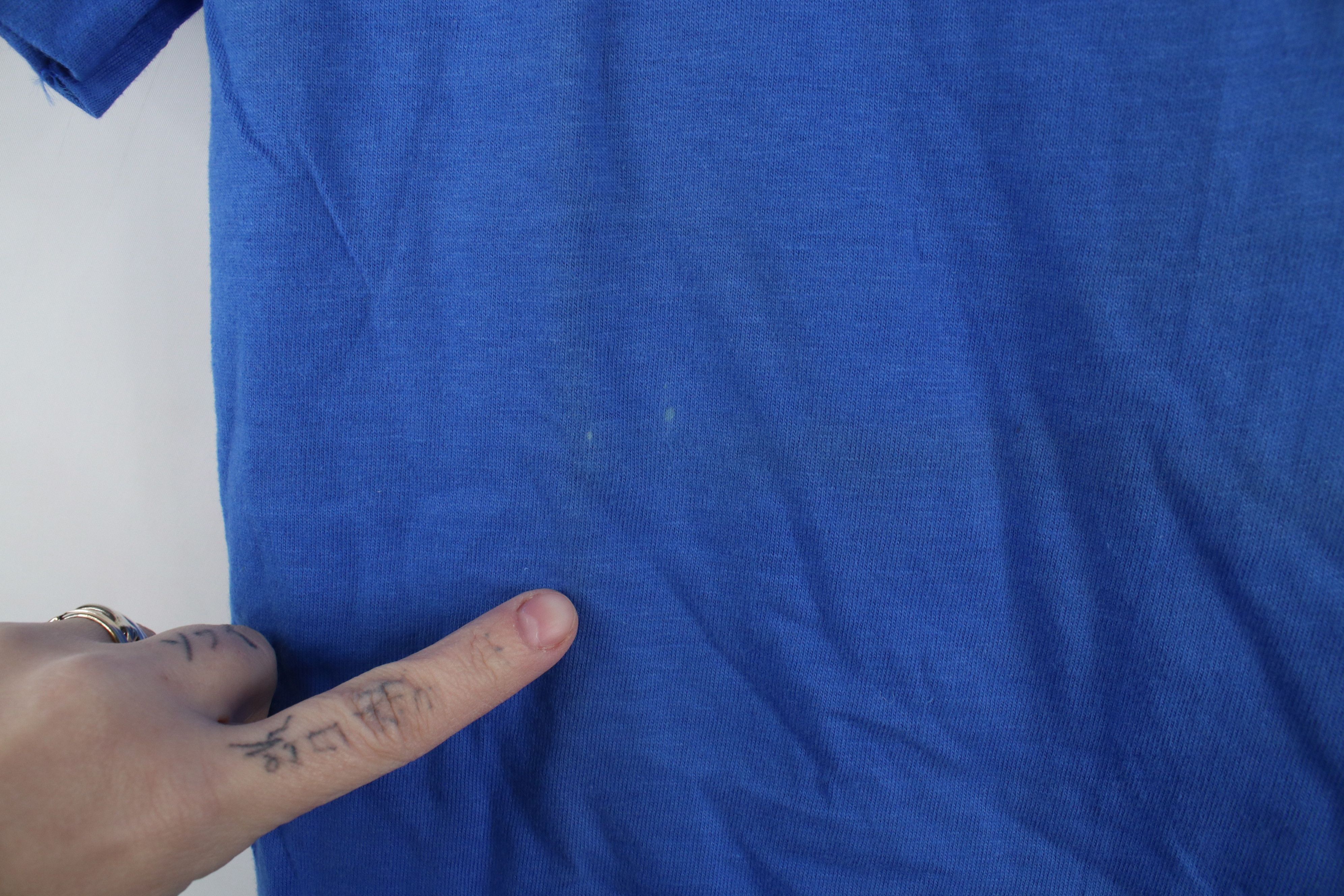 Hanes × Vintage Vintage 80s 90s Hanes Beefy Blank Cotton T-Shirt Blue USA Size US S / EU 44-46 / 1 - 4 Thumbnail
