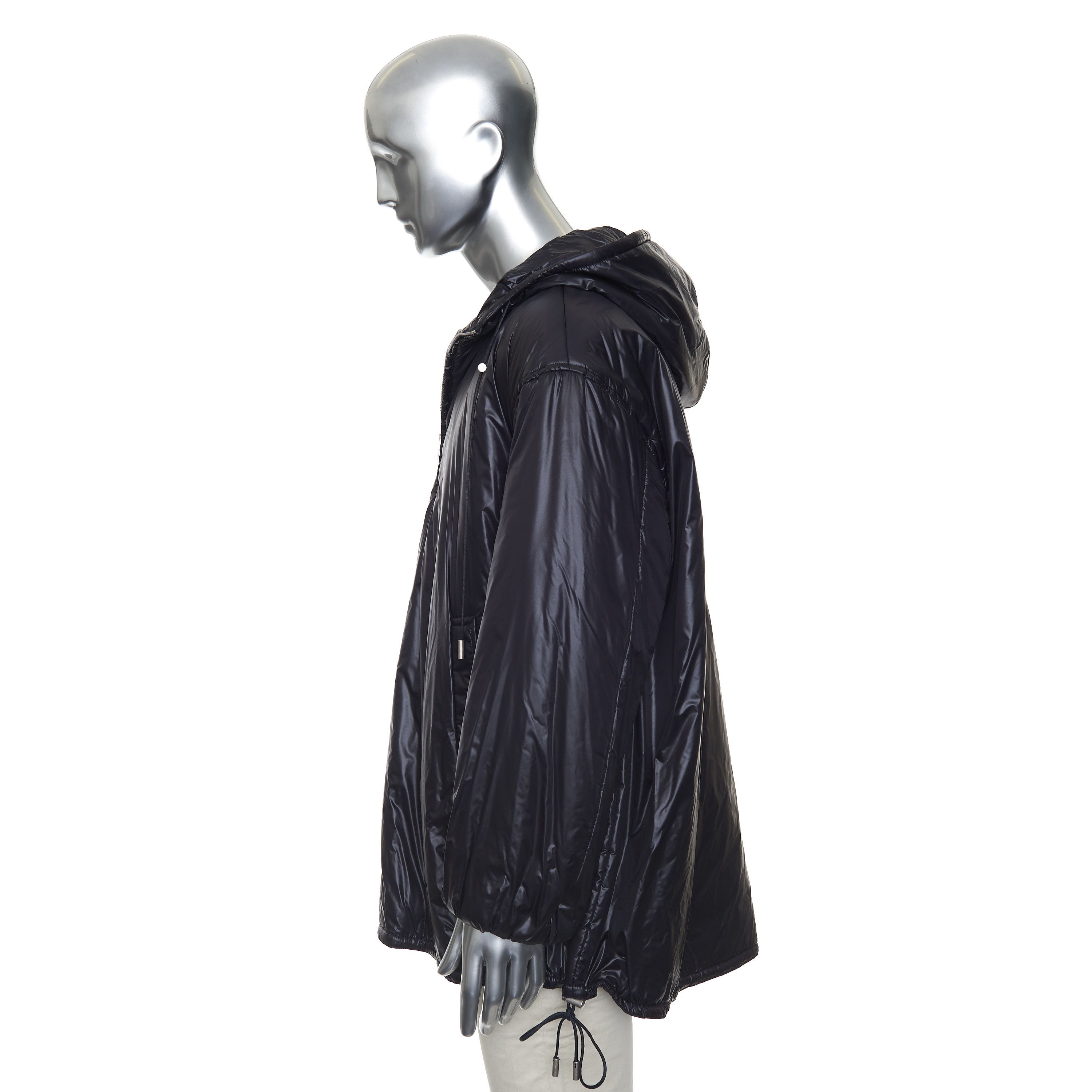 Saint Laurent Paris Hooded Anorak Jacket In Black Nylon With YSL Embroidery Size US S / EU 44-46 / 1 - 3 Thumbnail
