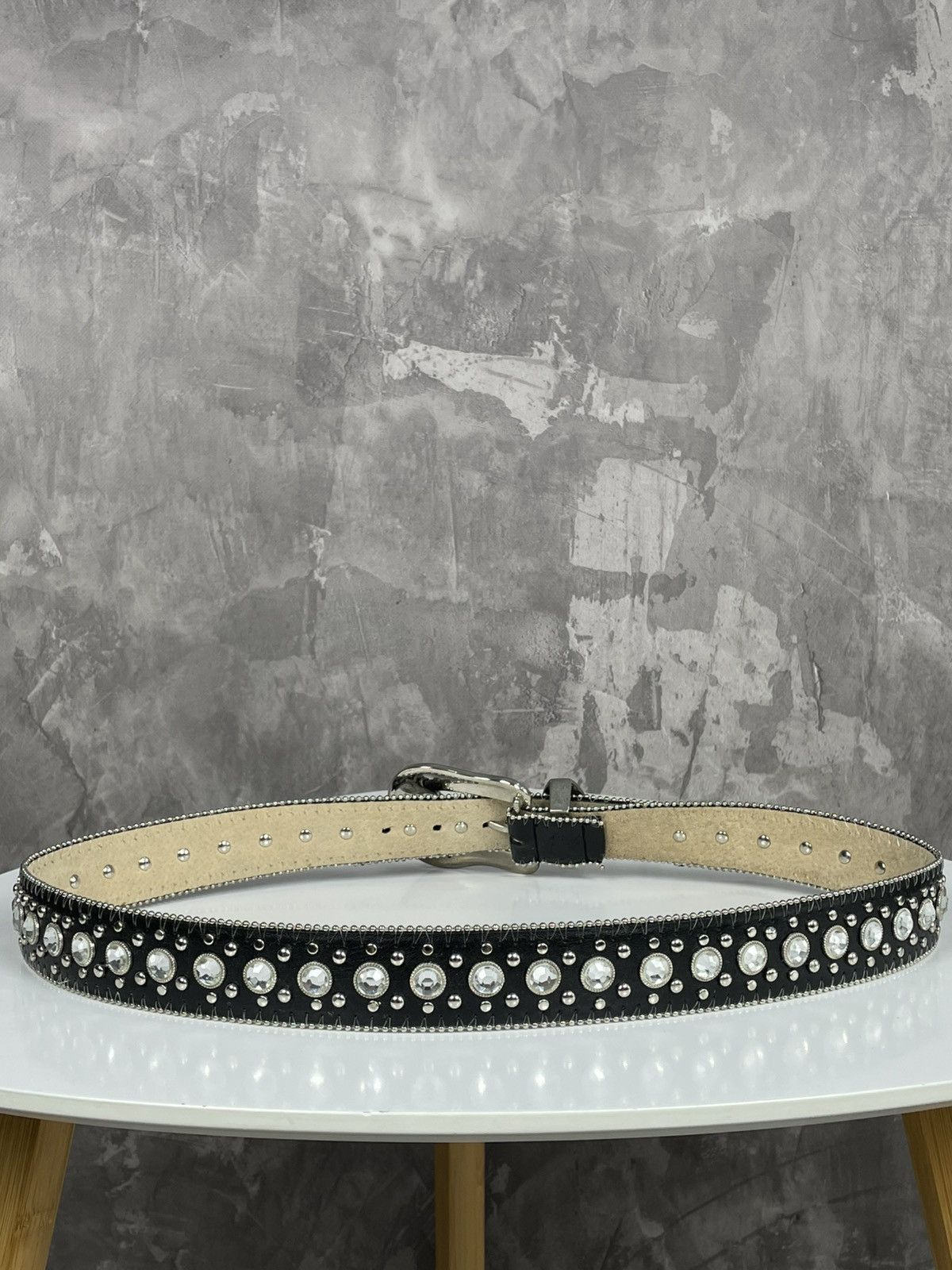 20471120 × Hysteric Glamour × Japanese Brand Y2K Crazy Rhinestones Glamour Bb Simons Style Belt Size ONE SIZE - 6 Thumbnail