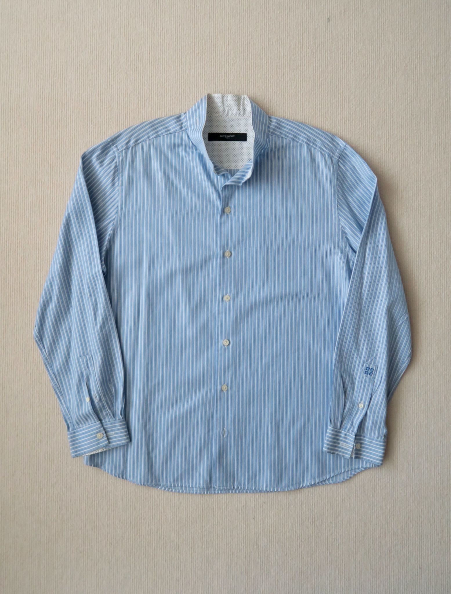 Givenchy Givenchy Blue Pinstripe Removable Collar Shirt Size US XL / EU 56 / 4 - 1 Thumbnail