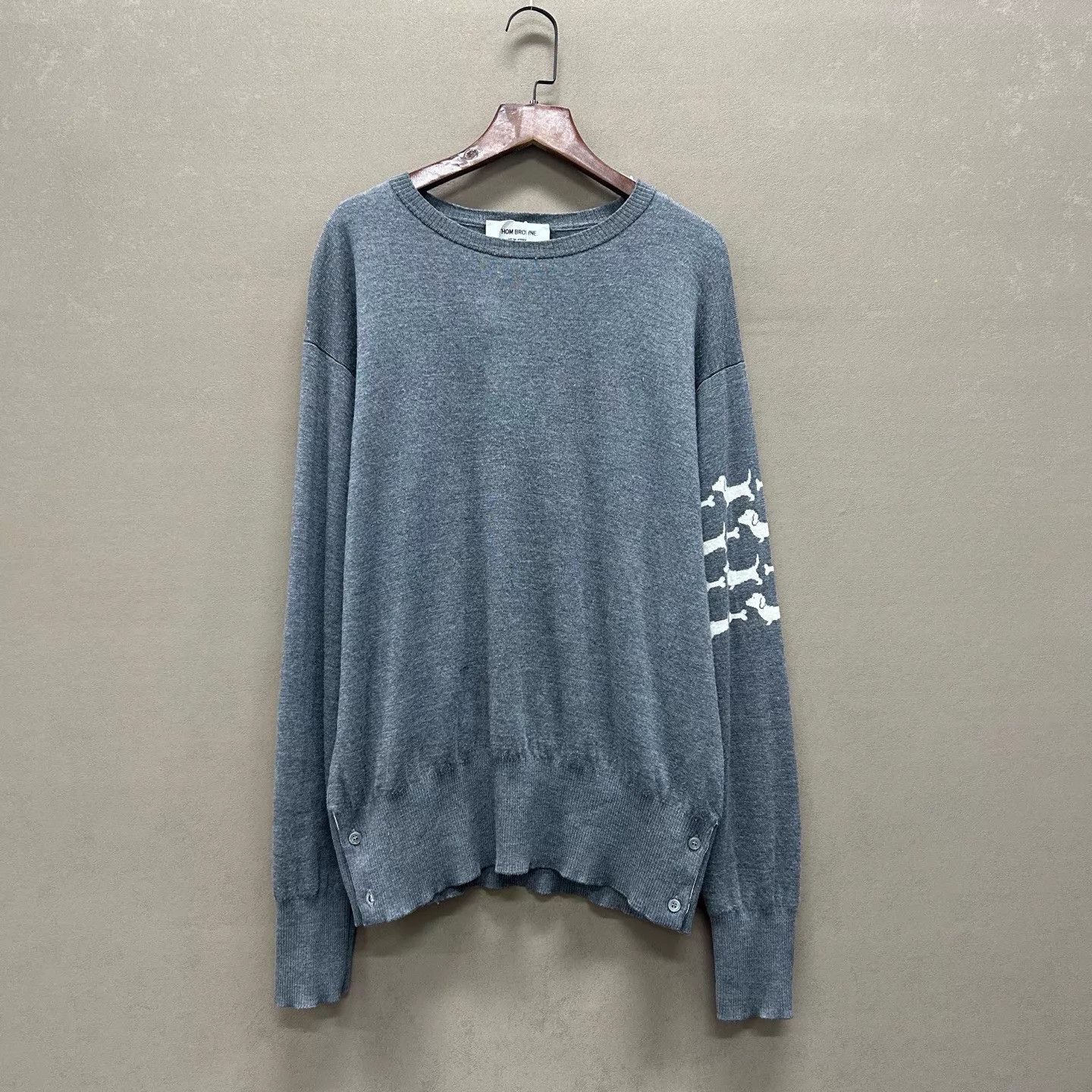 Thom Browne THOM BROWNE gray puppy wool longsleeve sweater size3 Size US L / EU 52-54 / 3 - 1 Thumbnail