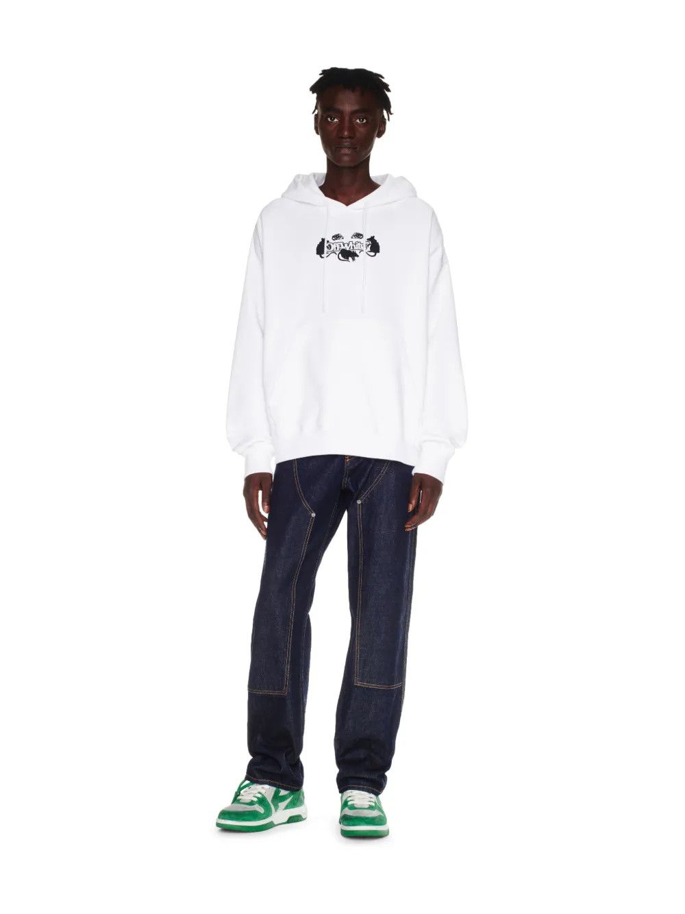 Off-White o1gr1nt0425 Cat Skate Hoodie in White Size US XS / EU 42 / 0 - 2 Thumbnail