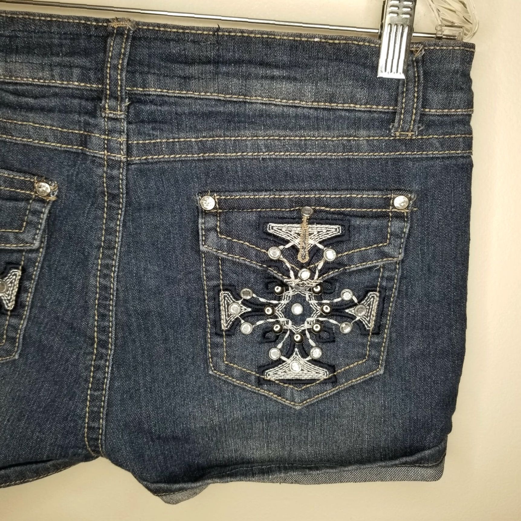 Vintage ROSY LOVES Women's Blue Jean Shorts Size 11 - Love Theme Size 32" / US 10 / IT 46 - 6 Thumbnail