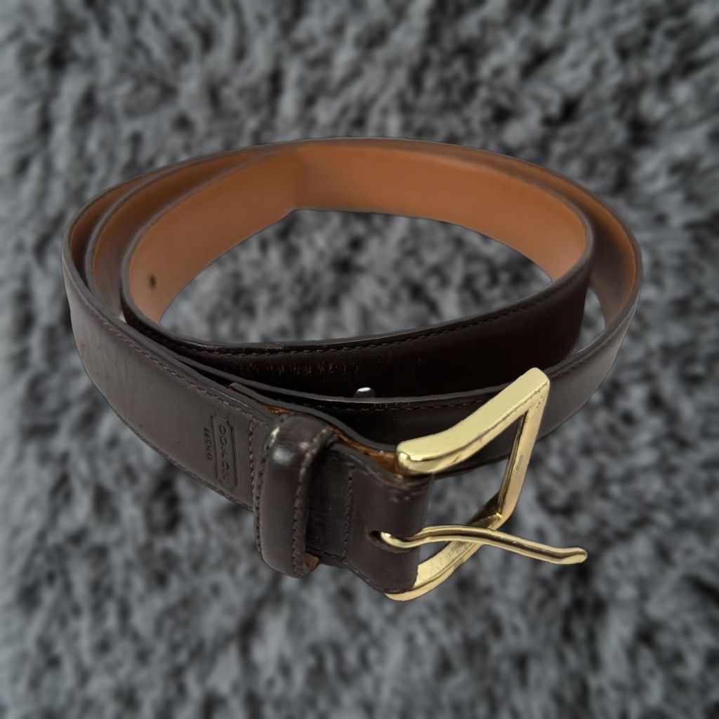 Coach Coach Dark Brown Leather Belt Men’s 42 Classic 1.25” Width Size 42 - 1 Thumbnail
