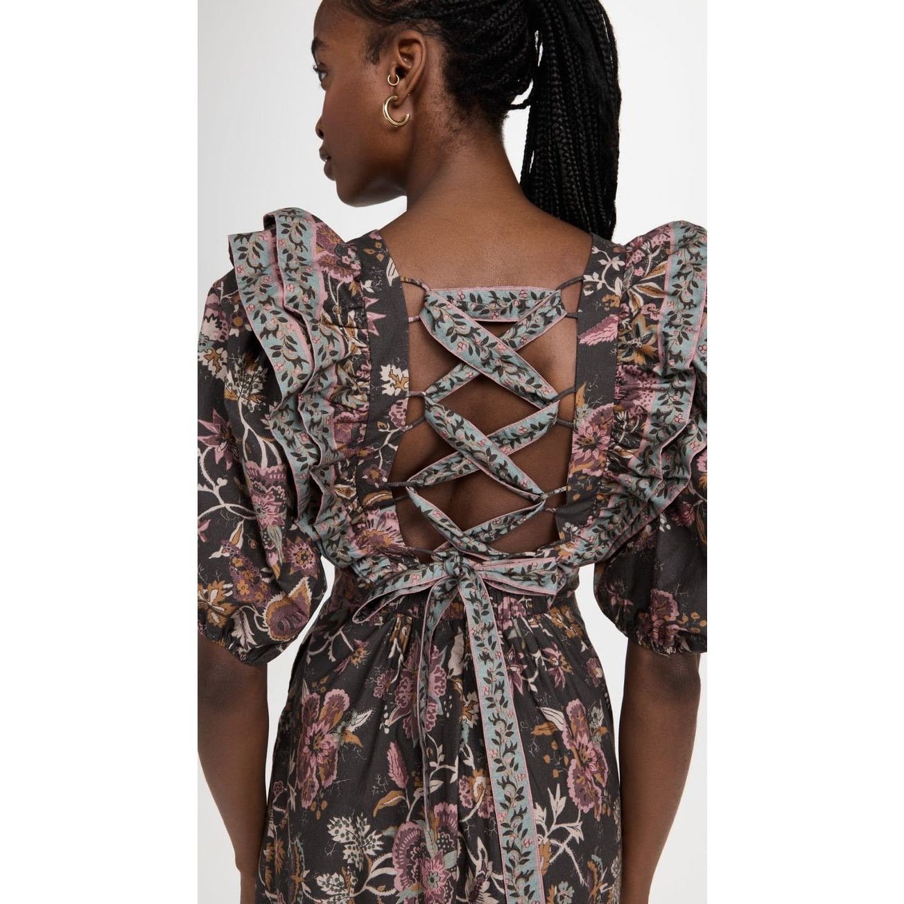 Sea New York Sea New York Tess Cotton Midi Dress Black Floral size 00 XS Size XXS / US 00 / IT 34 - 6 Thumbnail
