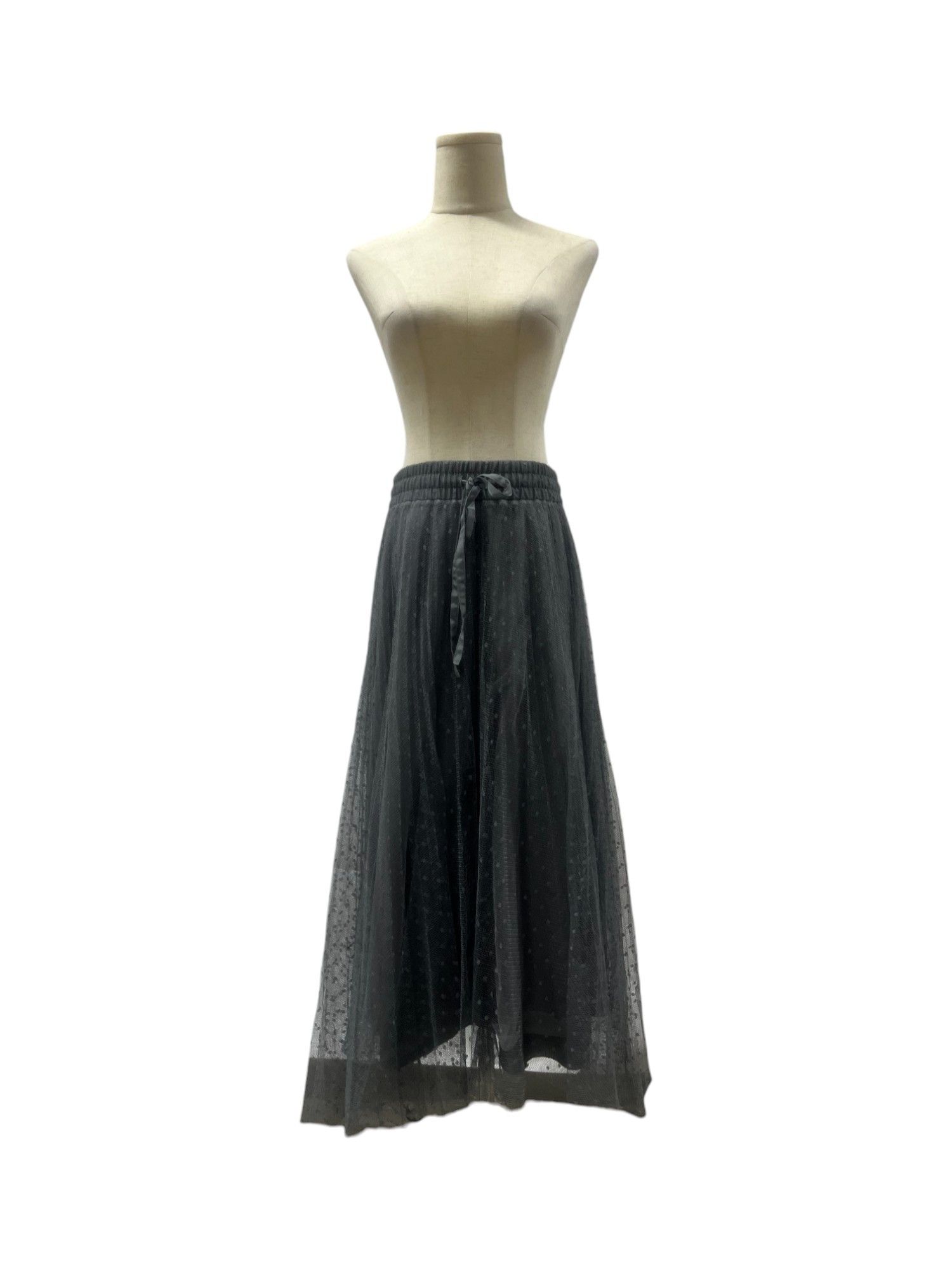 RED Valentino Grey Polka Dot Tulle Skirt Size 26" / US 2 / IT 38 - 1 Thumbnail