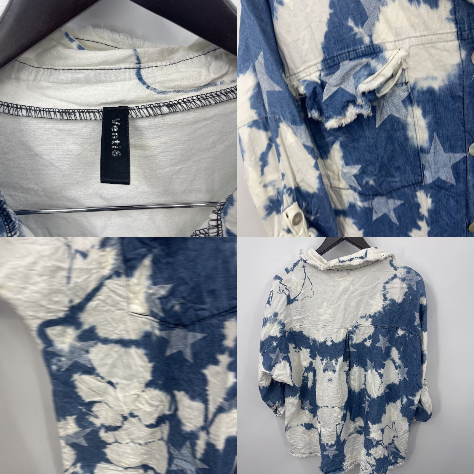 Vintage Venti6 Shirt Womens M Button Down Grunge Style Long Boho Stars Chambray READ Size M / US 6-8 / IT 42-44 - 8 Thumbnail
