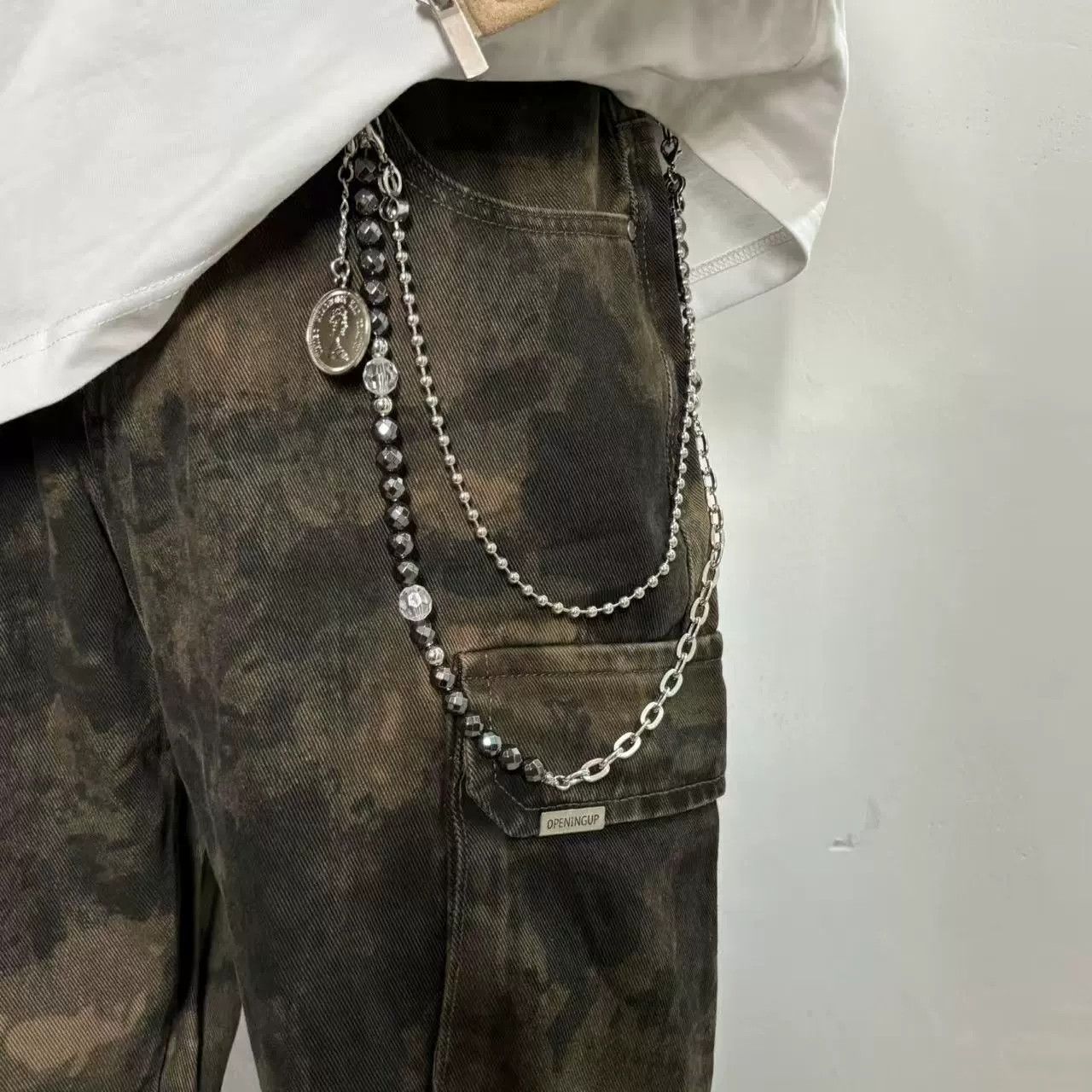 Vintage Retro hip-hop punk style jeans waist chain Size ONE SIZE - 3 Thumbnail