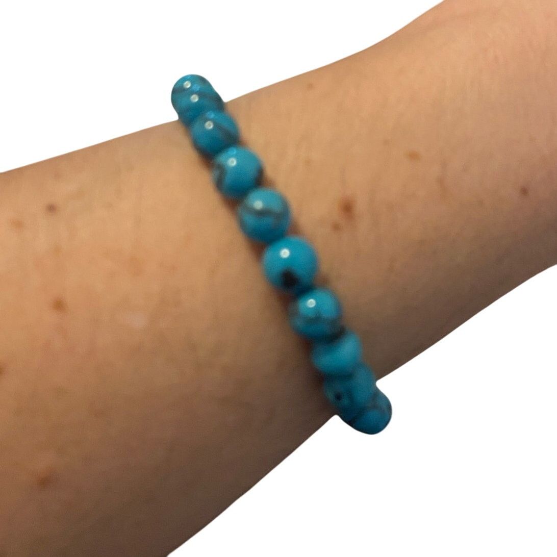 Handmade blue bead bracelet adjustable Size ONE SIZE - 1 Thumbnail