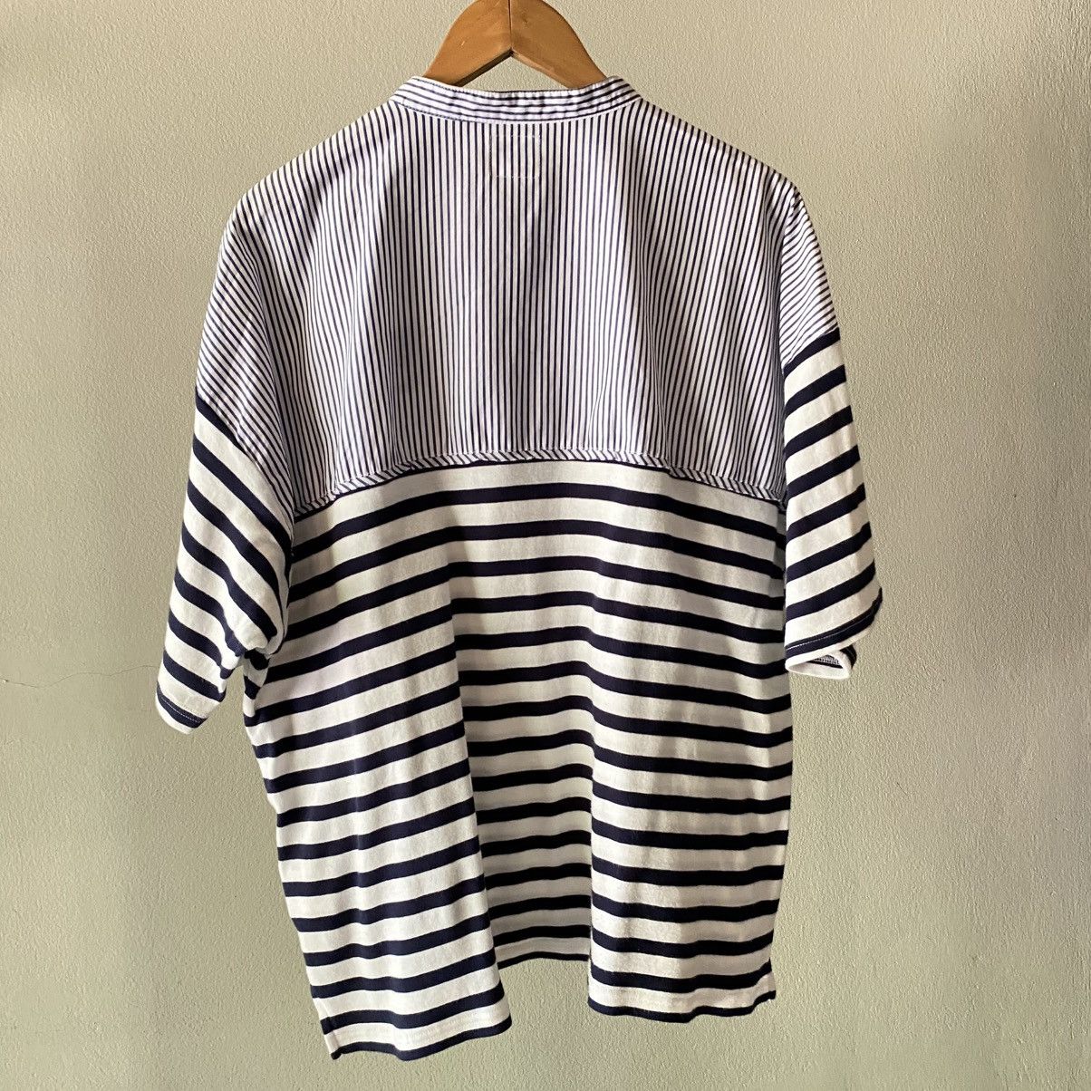 Frapbois FRAPBOIS Striped Mix Band Collar Shirt Size XL / US 12-14 / IT 48-50 - 2 Thumbnail