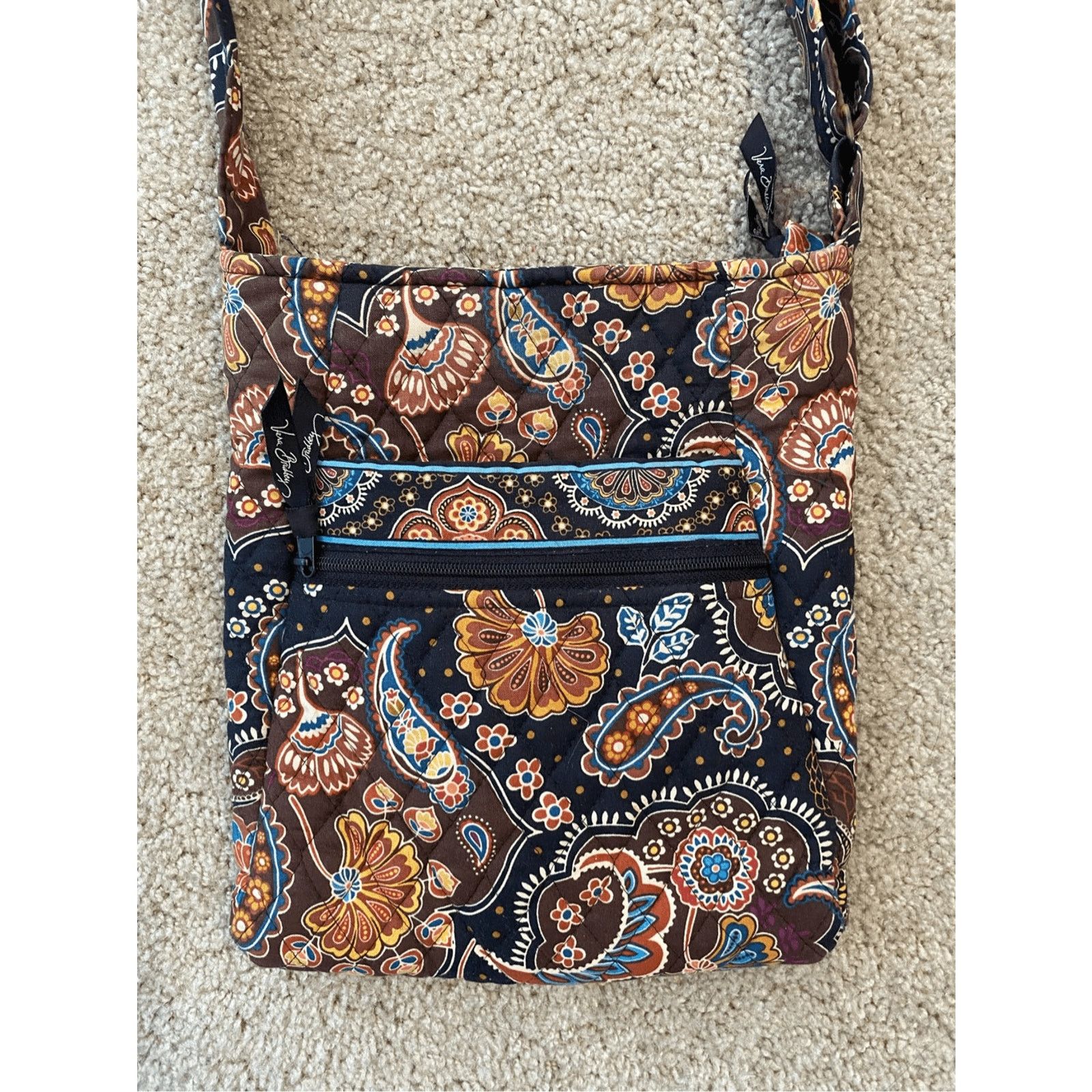 Vera Bradley Vera Bradley Cafe Latte Classic Crossbody Brown Paisley Blue Size ONE SIZE - 2 Thumbnail