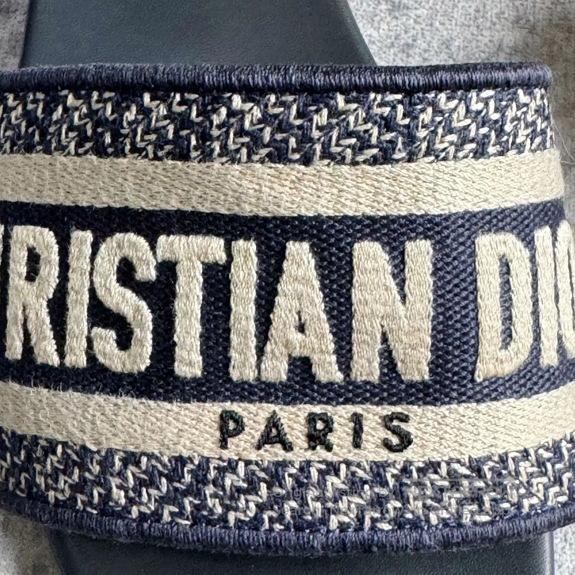 Dior christian dior navy embroidered flat sandals. Size US 6 / IT 36 - 7 Thumbnail