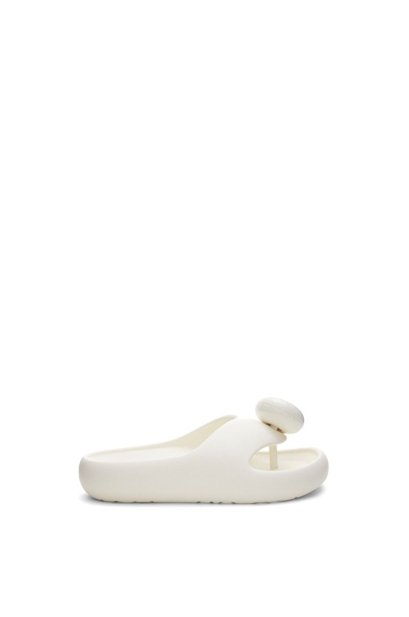 Loewe o1in1g0426 Pebble Thong Slides in White Size US 8 / IT 38 - 1 Thumbnail